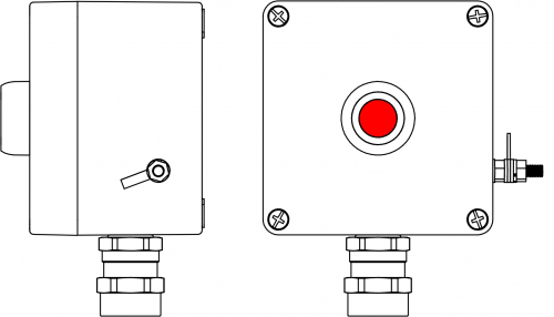 Взрывозащищенный пост управления из GRP CPE-Р-03-(1xP1R(11))-1xAASBMB(C)1Ex d e IIC T6 Gb / Ex tb IIIC T80°C Db IP66/КЗ/ШЗ