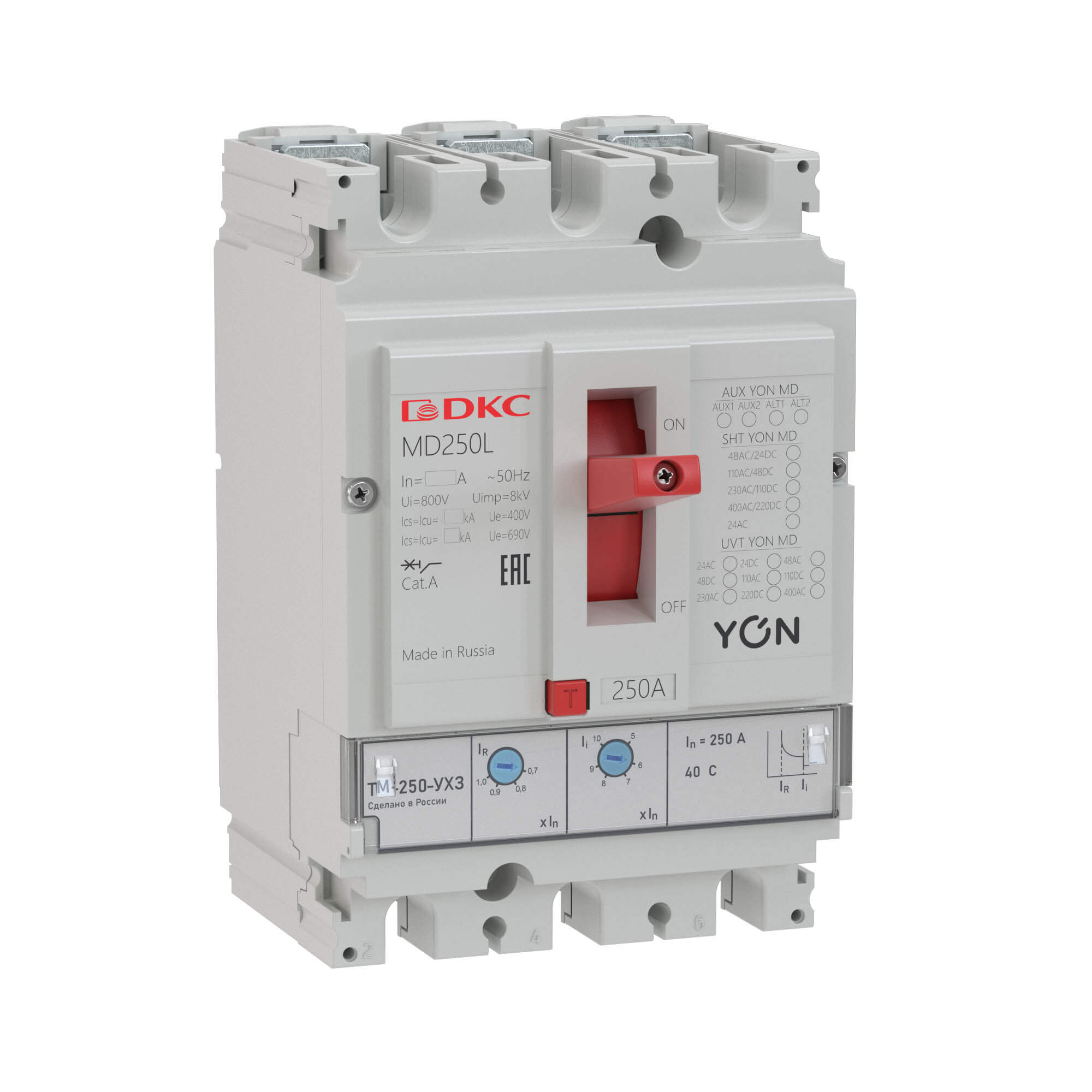 Авт. выкл. YON MD250N-TM080 3P 80А 40kA Ir 0.7…1xIn