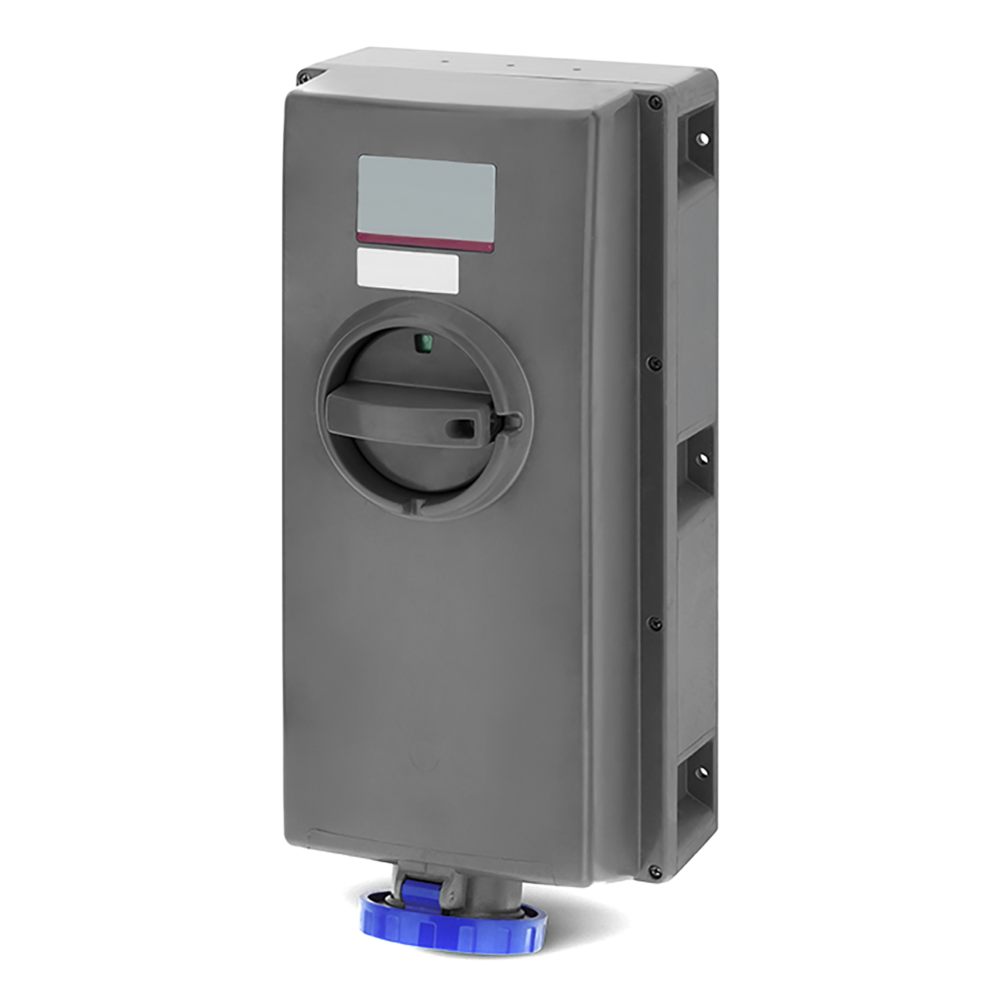 Розетка настенная с мех-ой блокировкой, автоматическим выключателем, реле дифференциального тока и боковым расположением разъема IP6