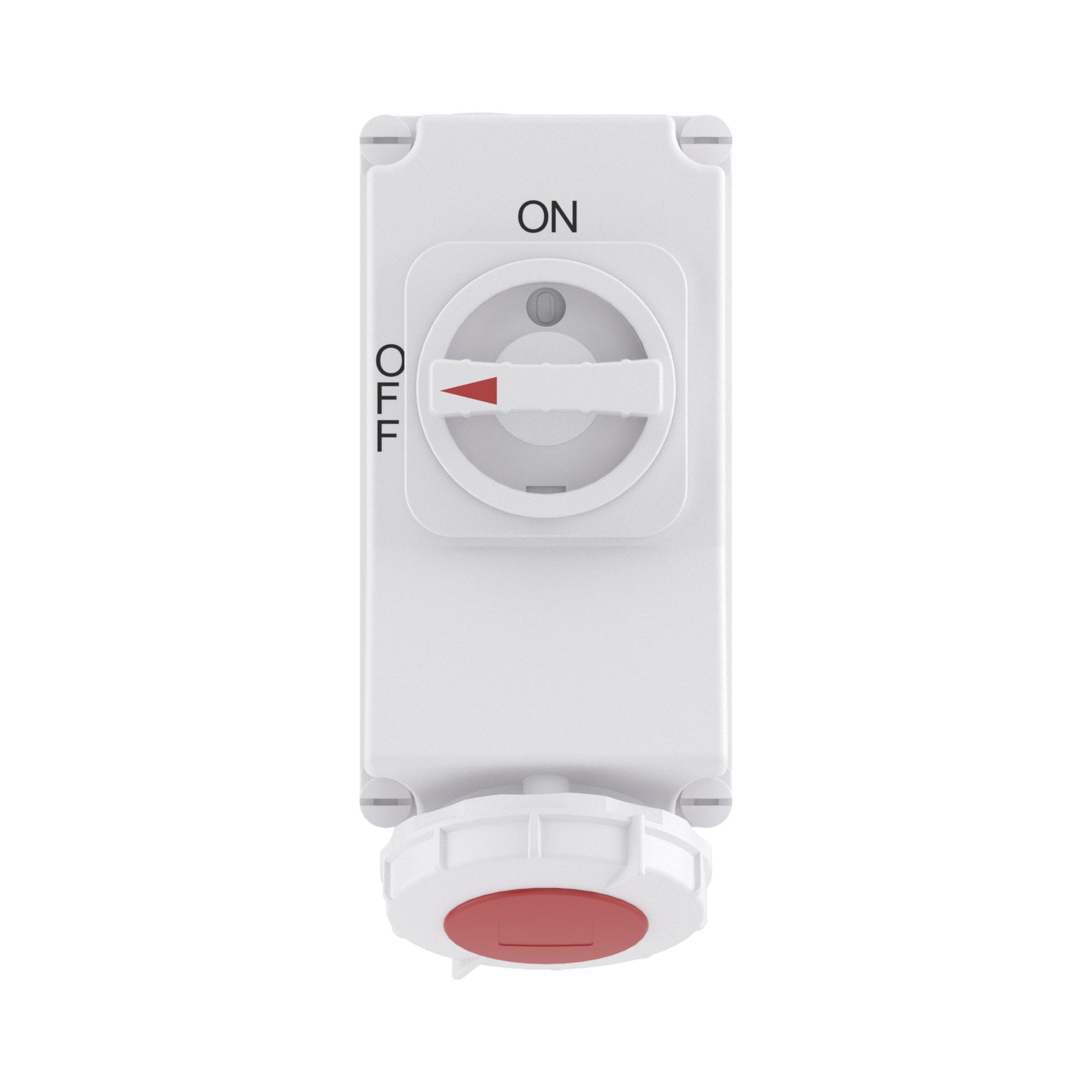 Розетка настенная с механической блокировкой и боковым расположением разъема WIS IP67 32А 3P+E 400В