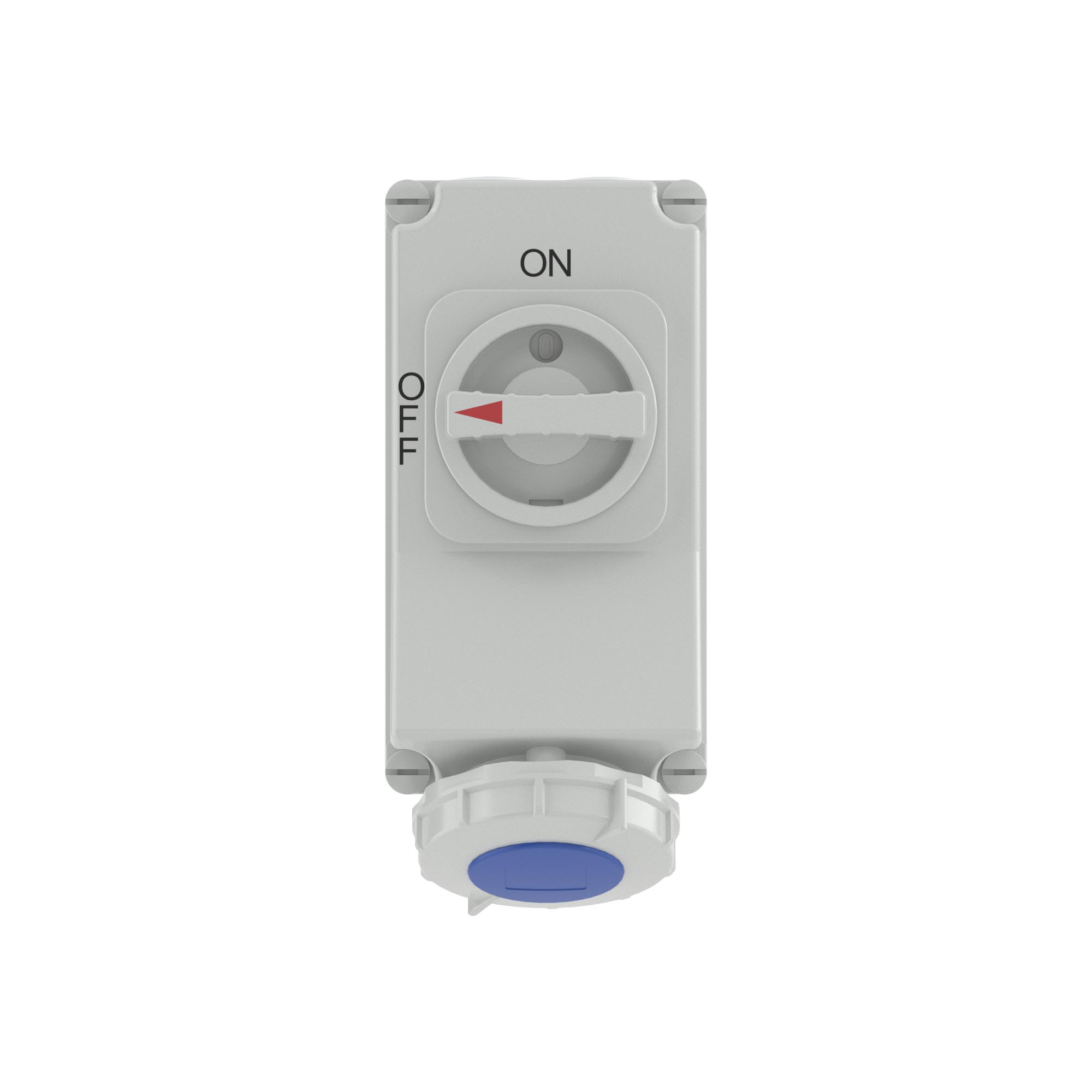 Розетка настенная с механической блокировкой и боковым расположением разъема WIS IP67 32А 2P+E 230В