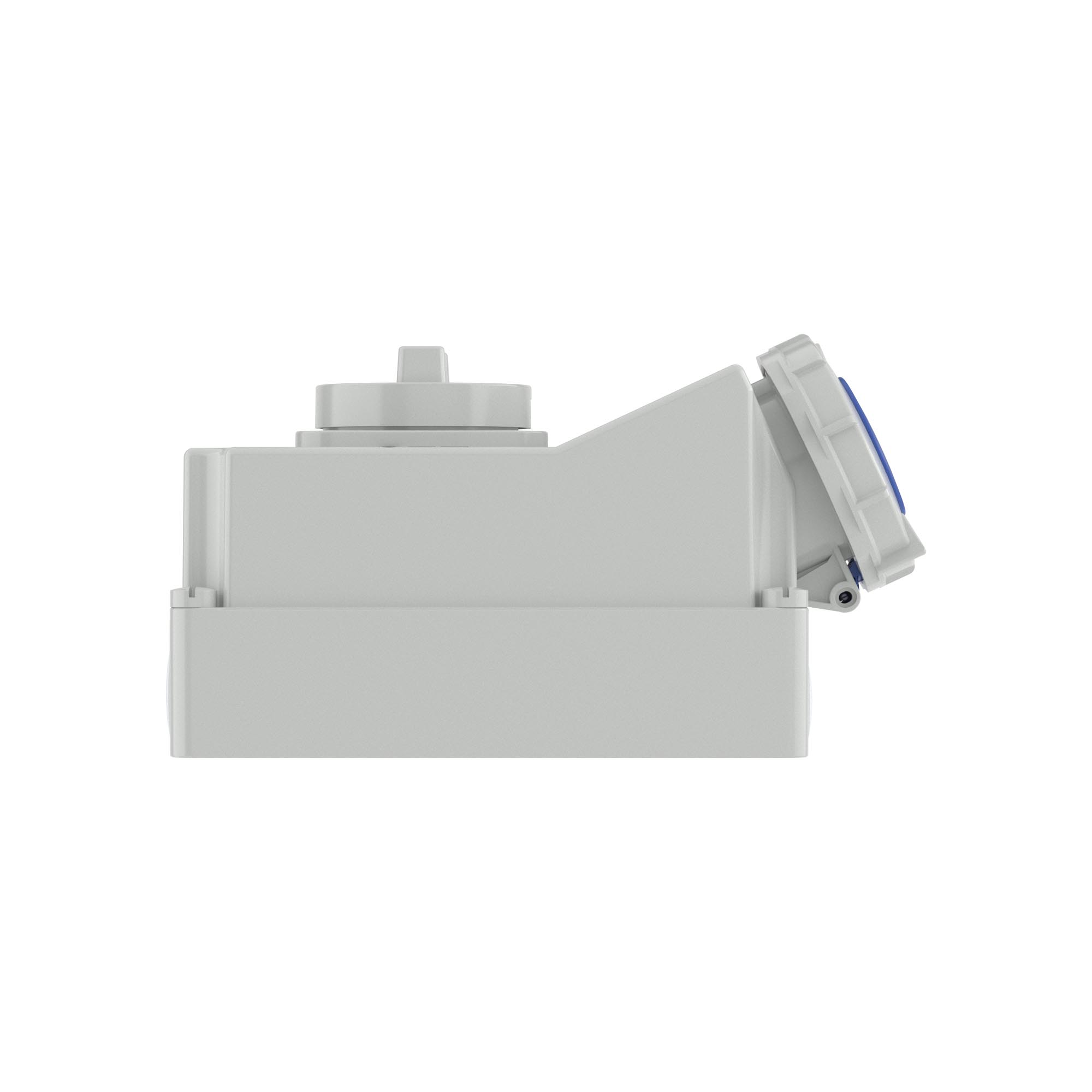 Розетка настенная с механической блокировкой и боковым расположением разъема WIS IP67 32А 2P+E 230В