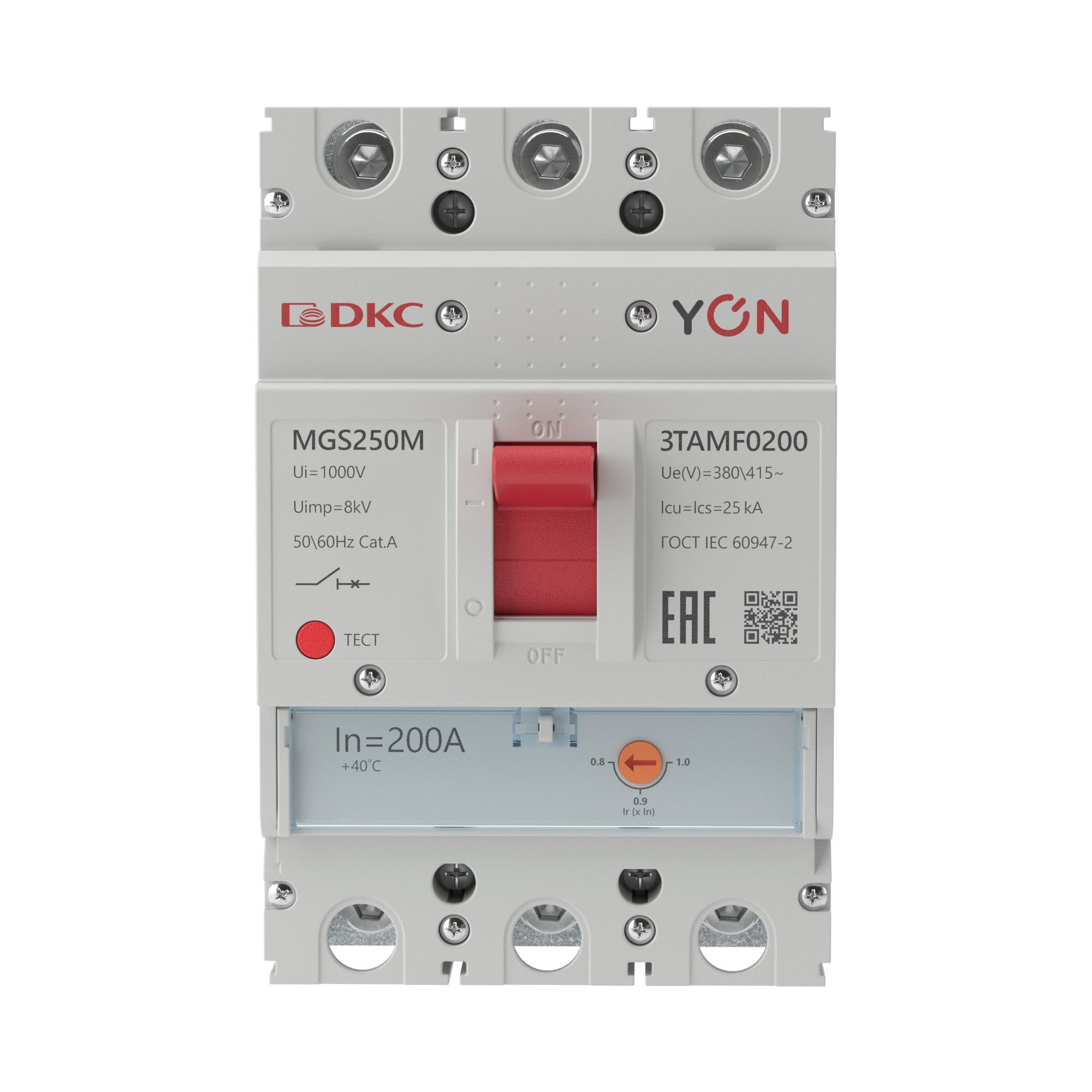 Авт. выкл. YON MGS250 3P 160-200A 25kA