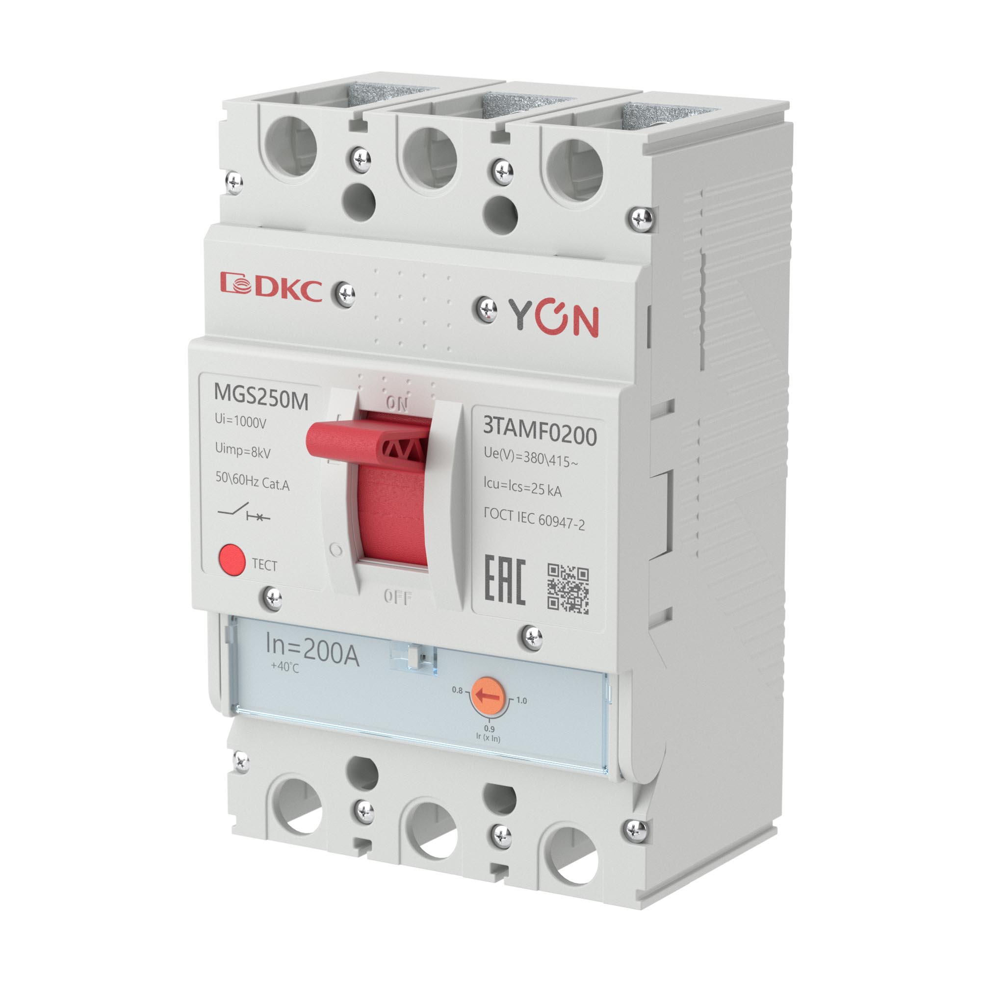 Авт. выкл. YON MGS250 3P 160-200A 25kA