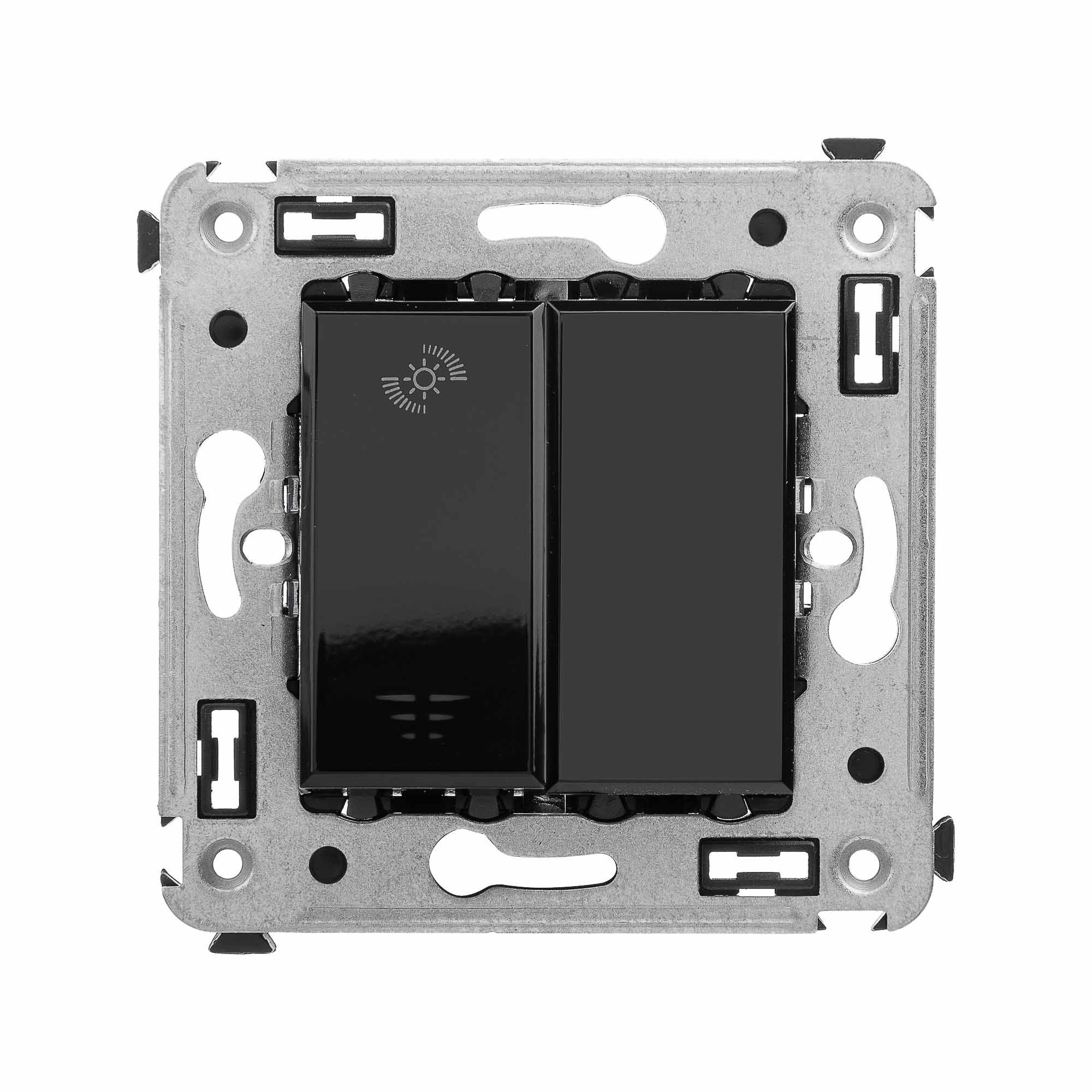 Диммер кнопочный в стену для LED ламп, "Avanti", "Черный квадрат"