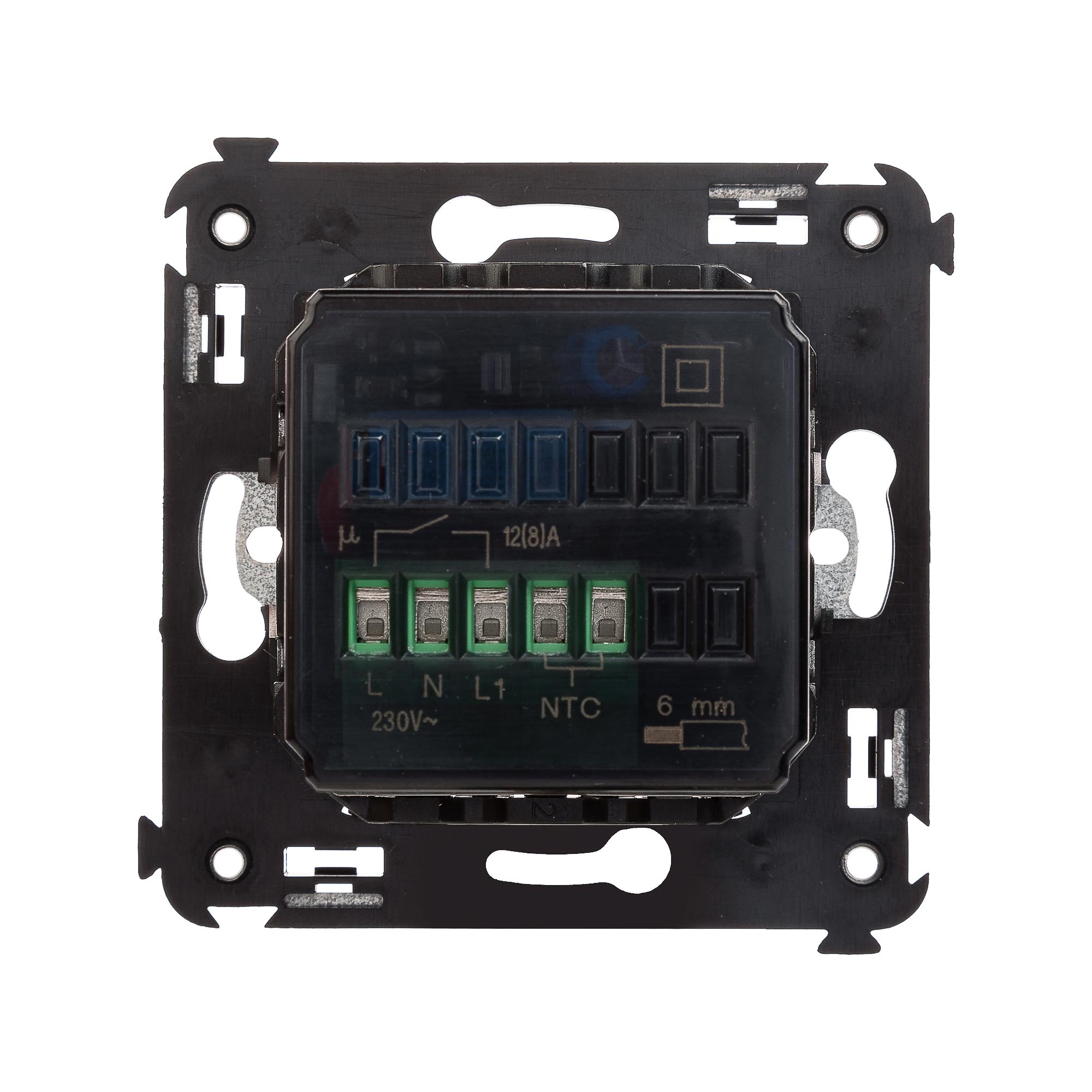 Термостат для теплых полов в стену, "Avanti", "Черный матовый"