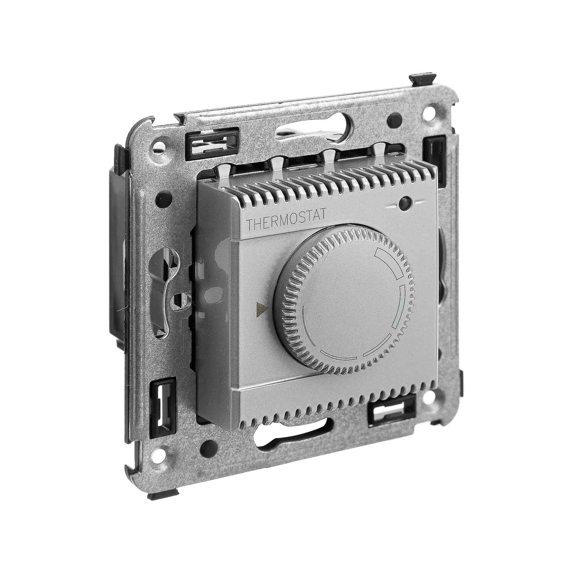 Термостат для теплых полов в стену, "Avanti", "Закаленная сталь"