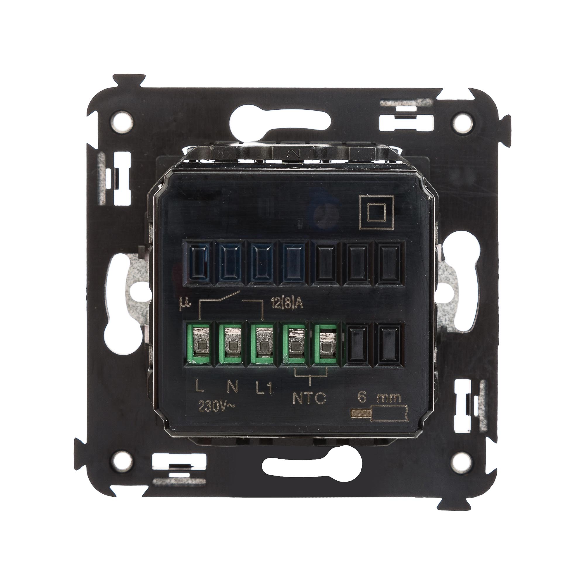 Термостат для теплых полов в стену, "Avanti", "Закаленная сталь"