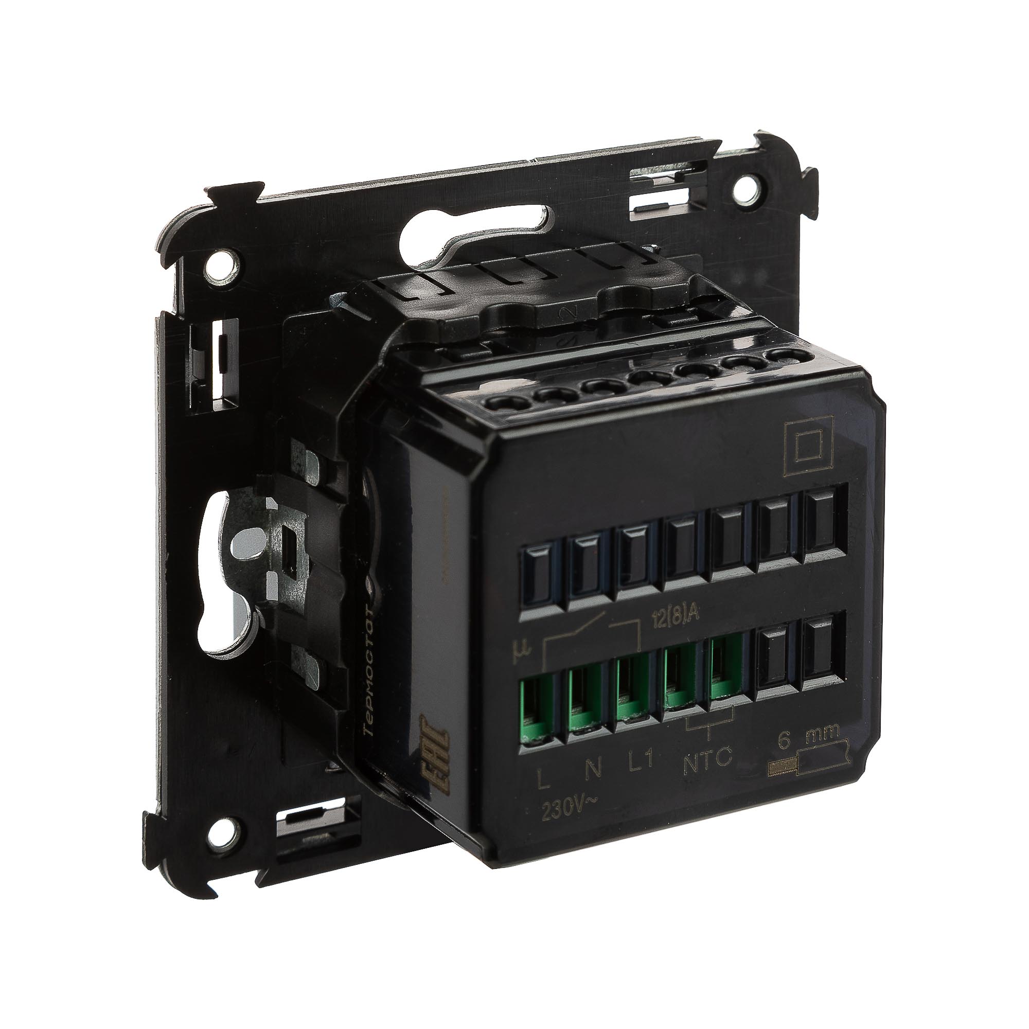 Термостат для теплых полов в стену, "Avanti", "Закаленная сталь"