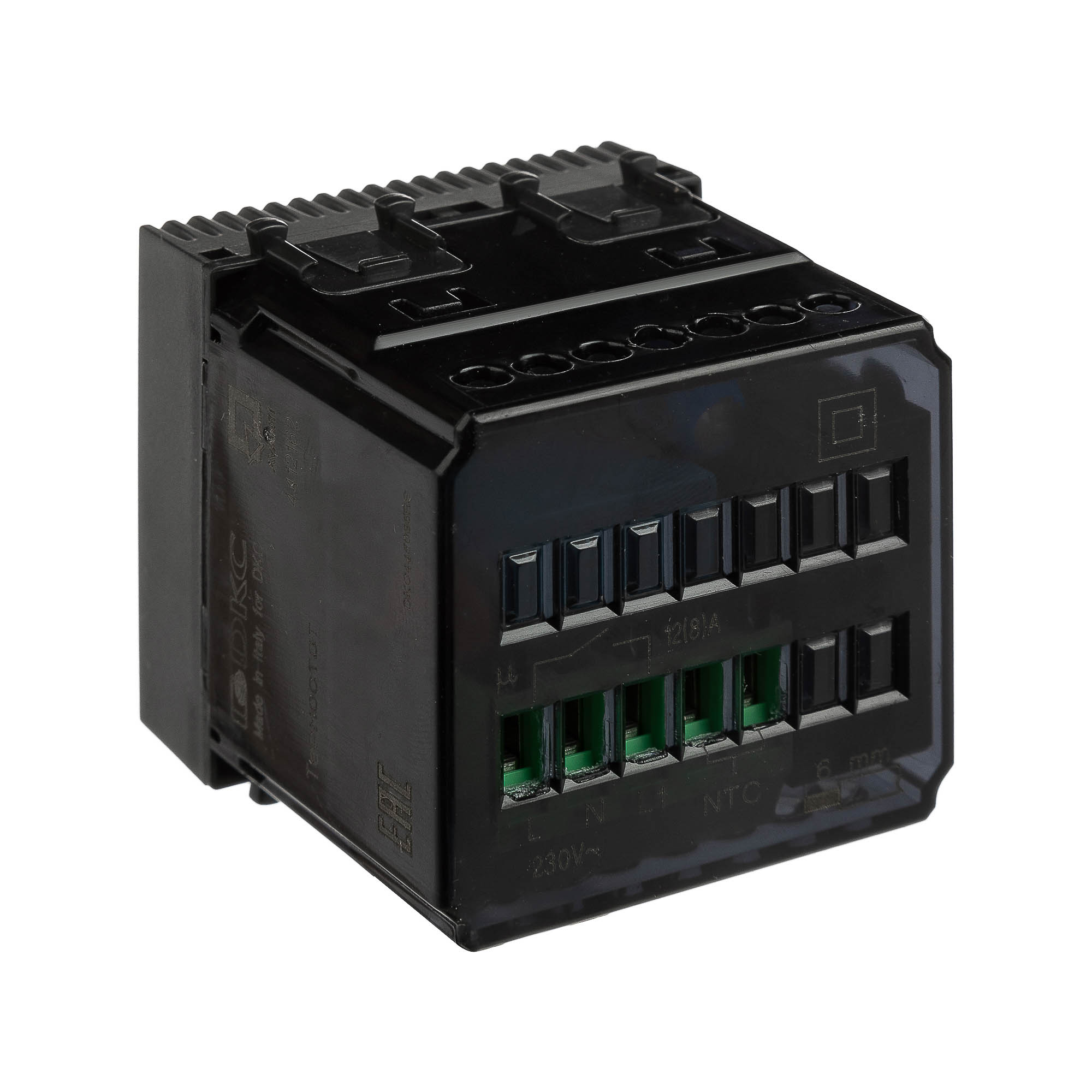 Термостат модульный для теплых полов, "Avanti", "Черный матовый", 2 модуля