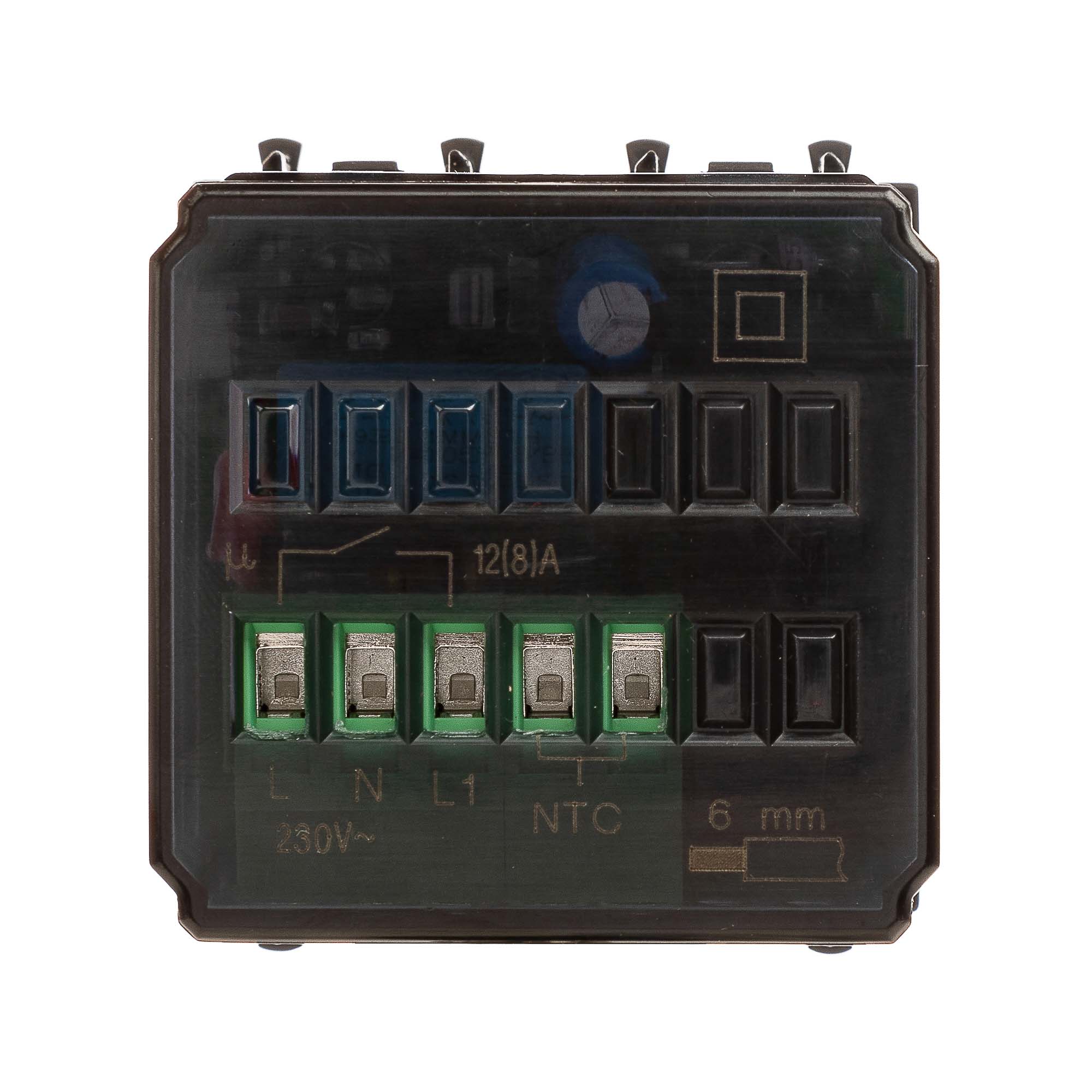 Термостат модульный для теплых полов, "Avanti", "Черный матовый", 2 модуля