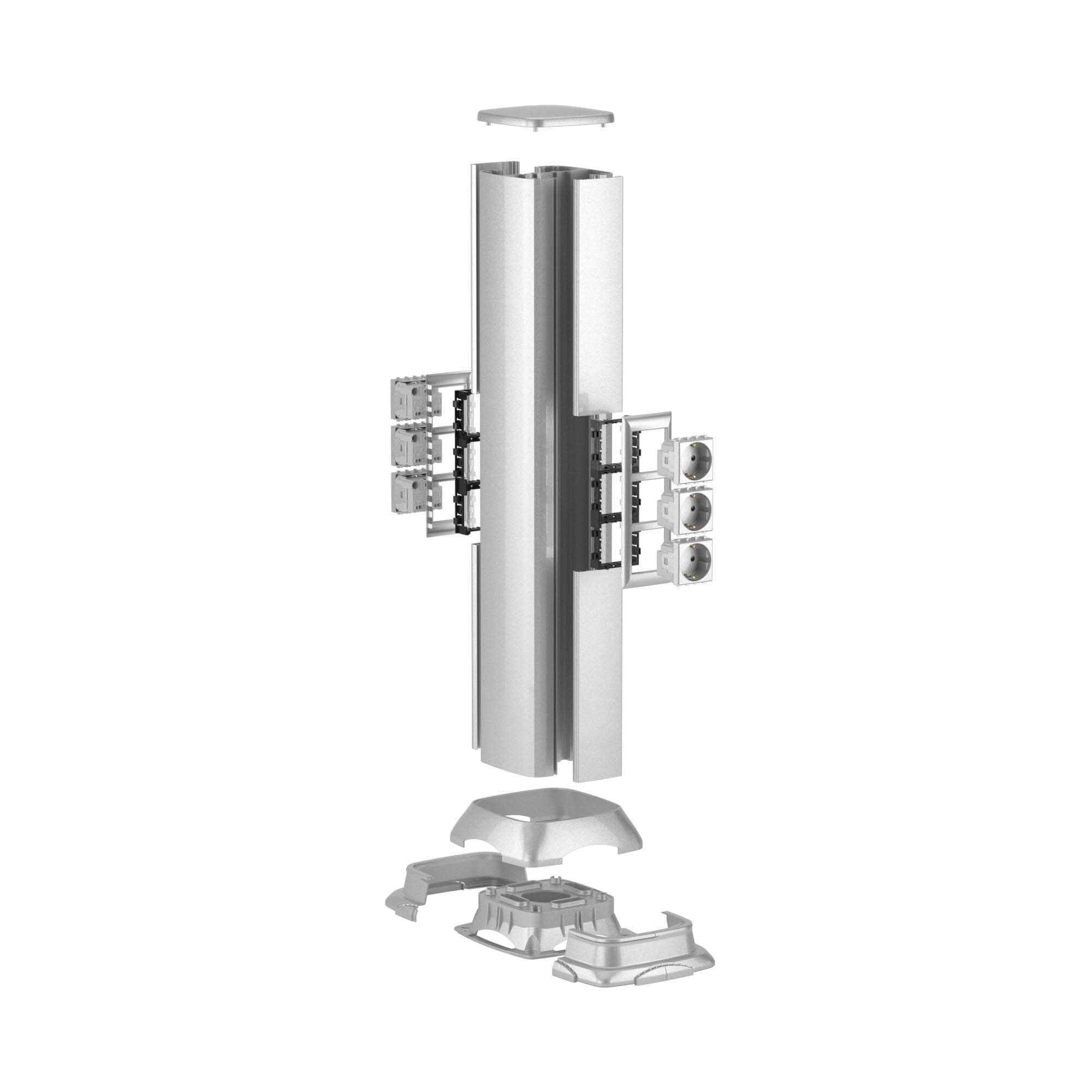 Алюминиевая колонна 0,71 м, цвет светло-серебристый металлик