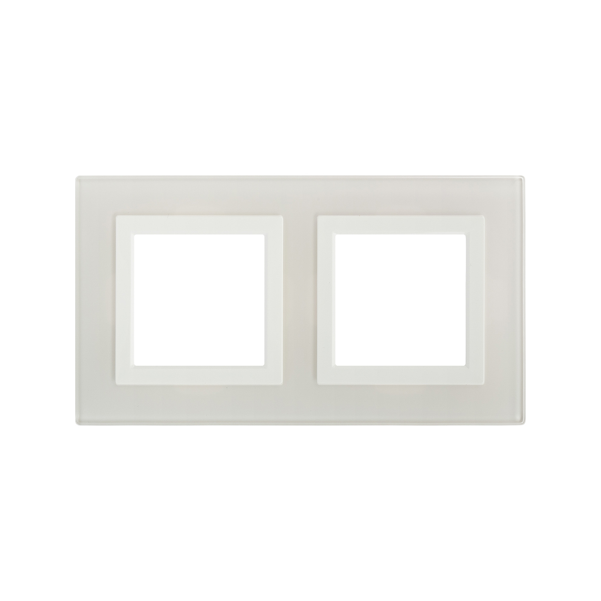 Рамка из натурального стекла, "Avanti", белая, 2 поста (4 мод.)