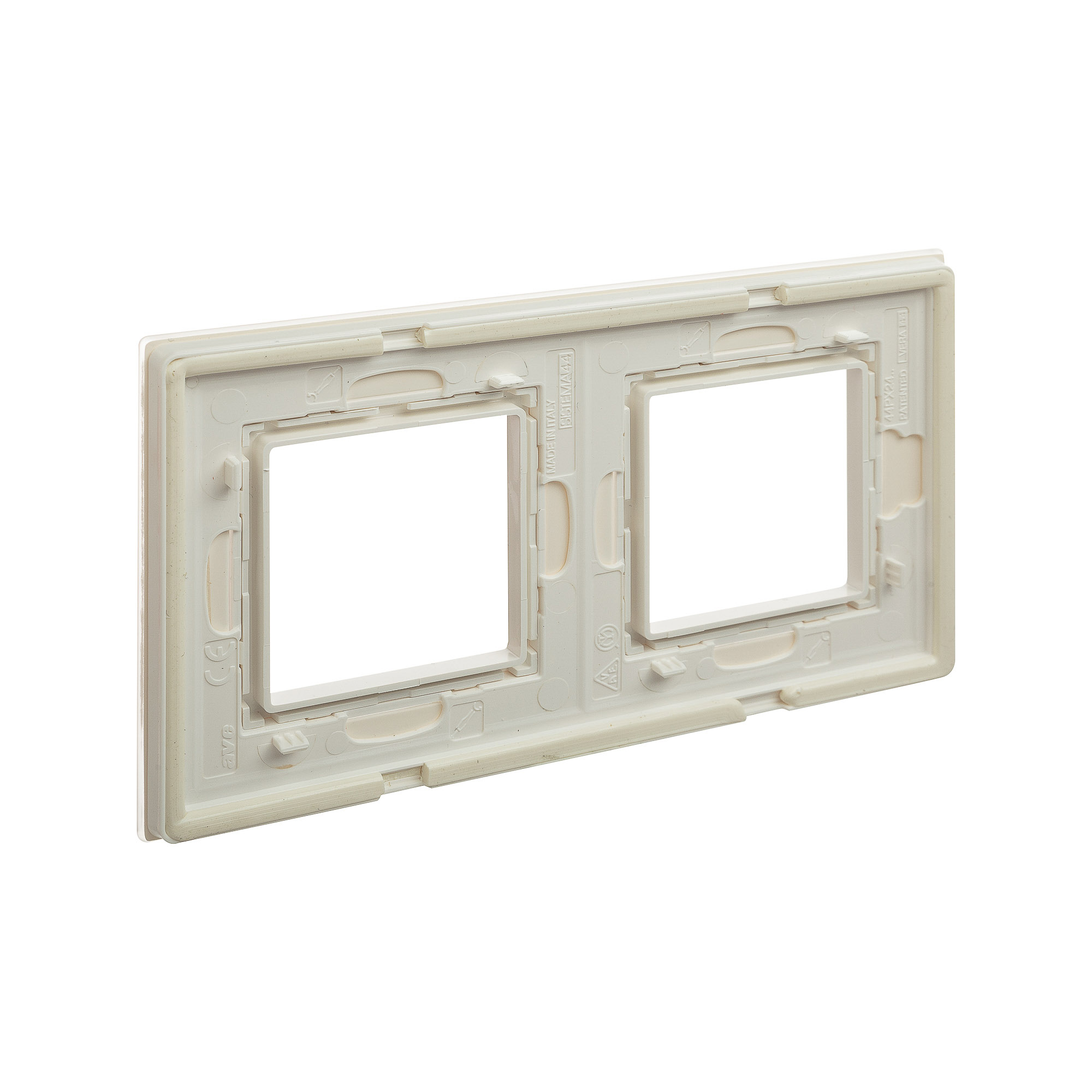 Рамка из натурального стекла, "Avanti", белая, 2 поста (4 мод.)