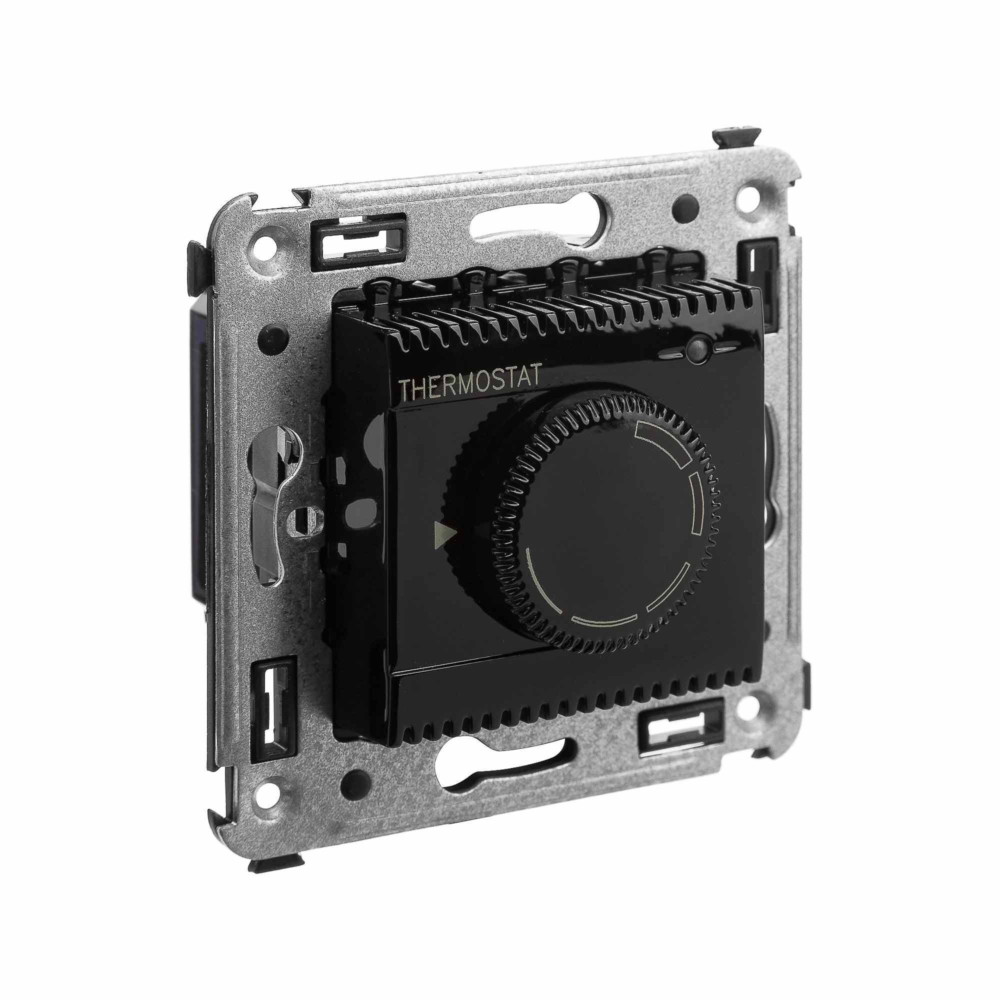 Термостат для теплых полов в стену, "Avanti", "Черный квадрат"