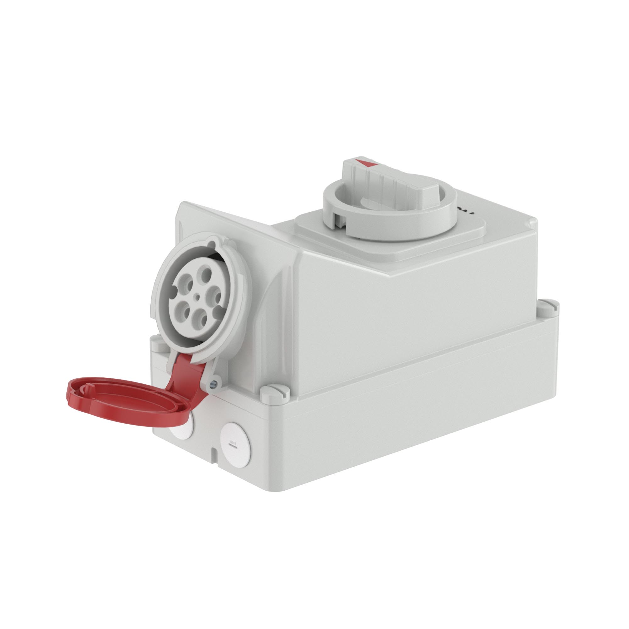 Розетка настенная с механической блокировкой и боковым расположением разъема WIS IP44 16А 3P+E+N 400В