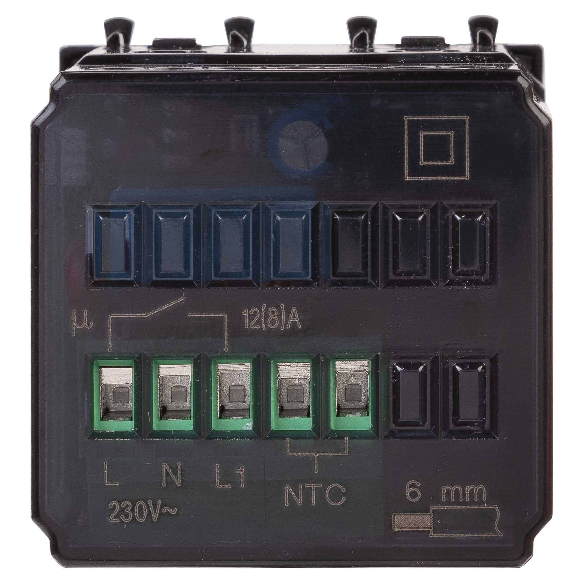 Термостат модульный для теплых полов, "Avanti", "Черный квадрат", 2 модуля