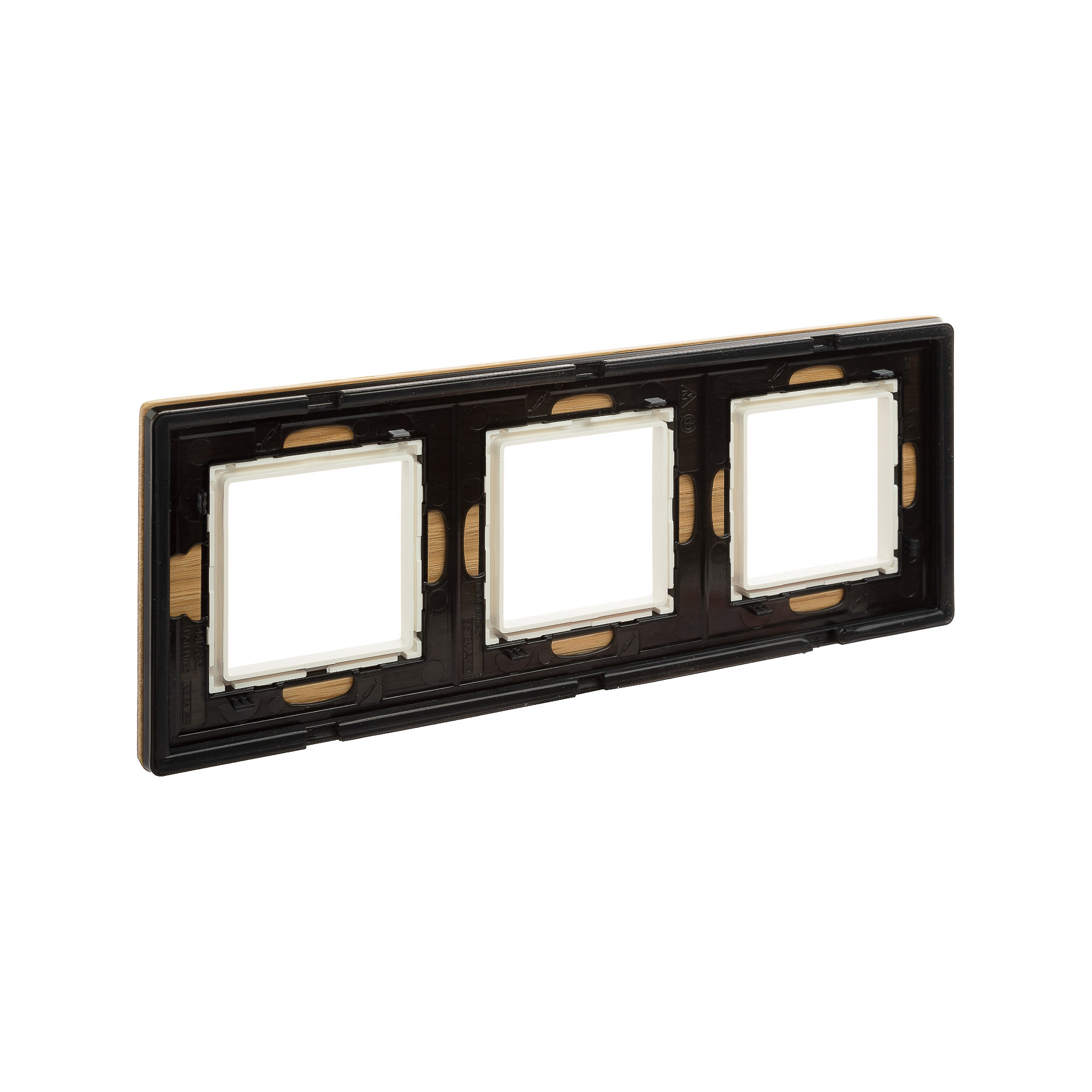 Рамка из натурального дерева, "Avanti", беленый дуб, 3 поста (6 мод.)