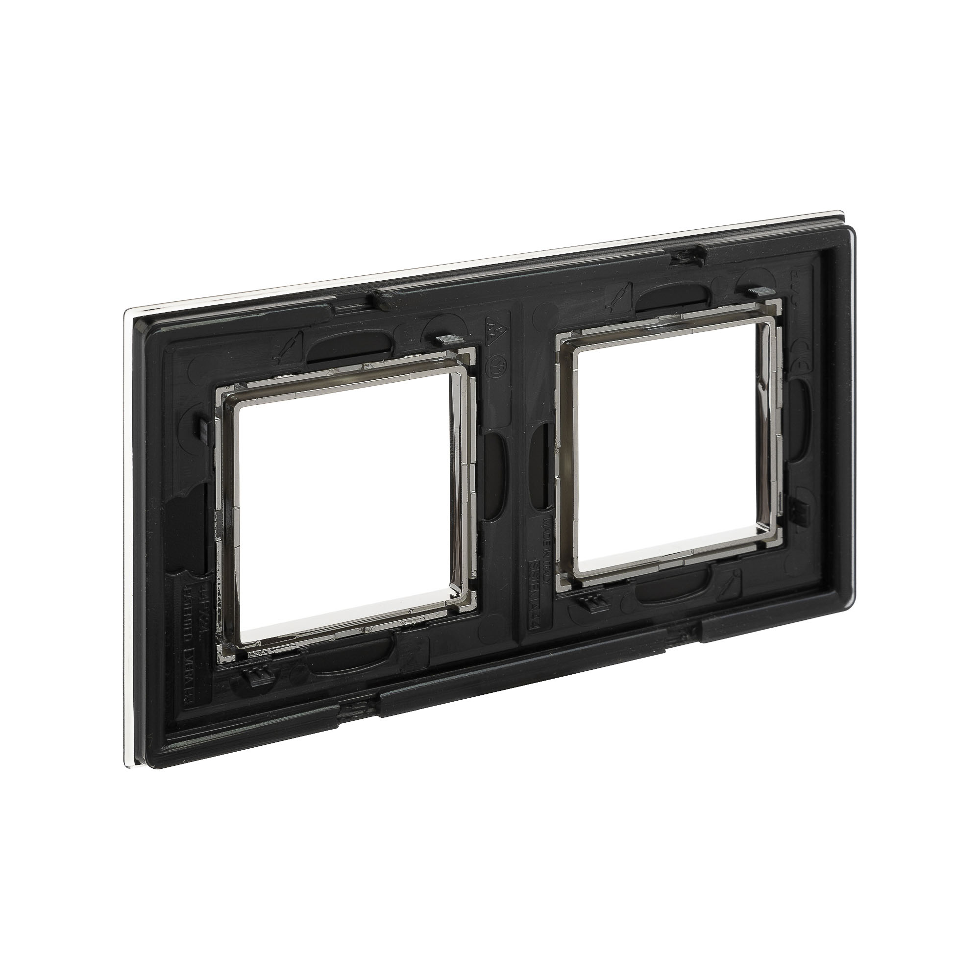 Рамка из натурального стекла, "Avanti", черная, 2 поста (4 мод.)