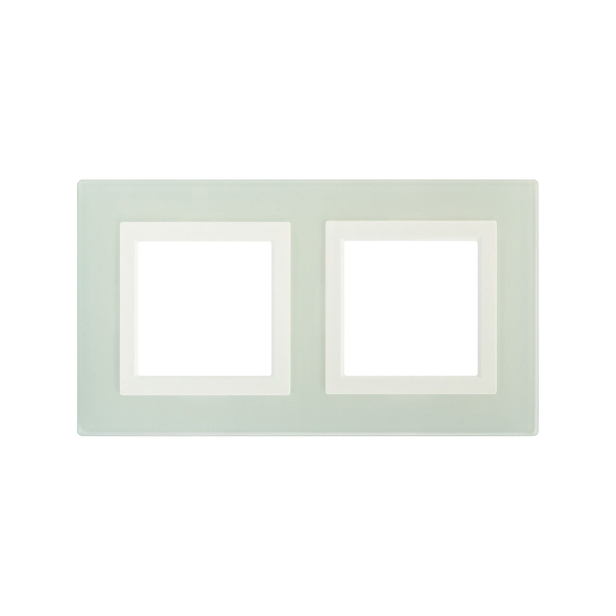 Рамка из натурального стекла, "Avanti", светло-зеленая, 2 поста (4 мод.)