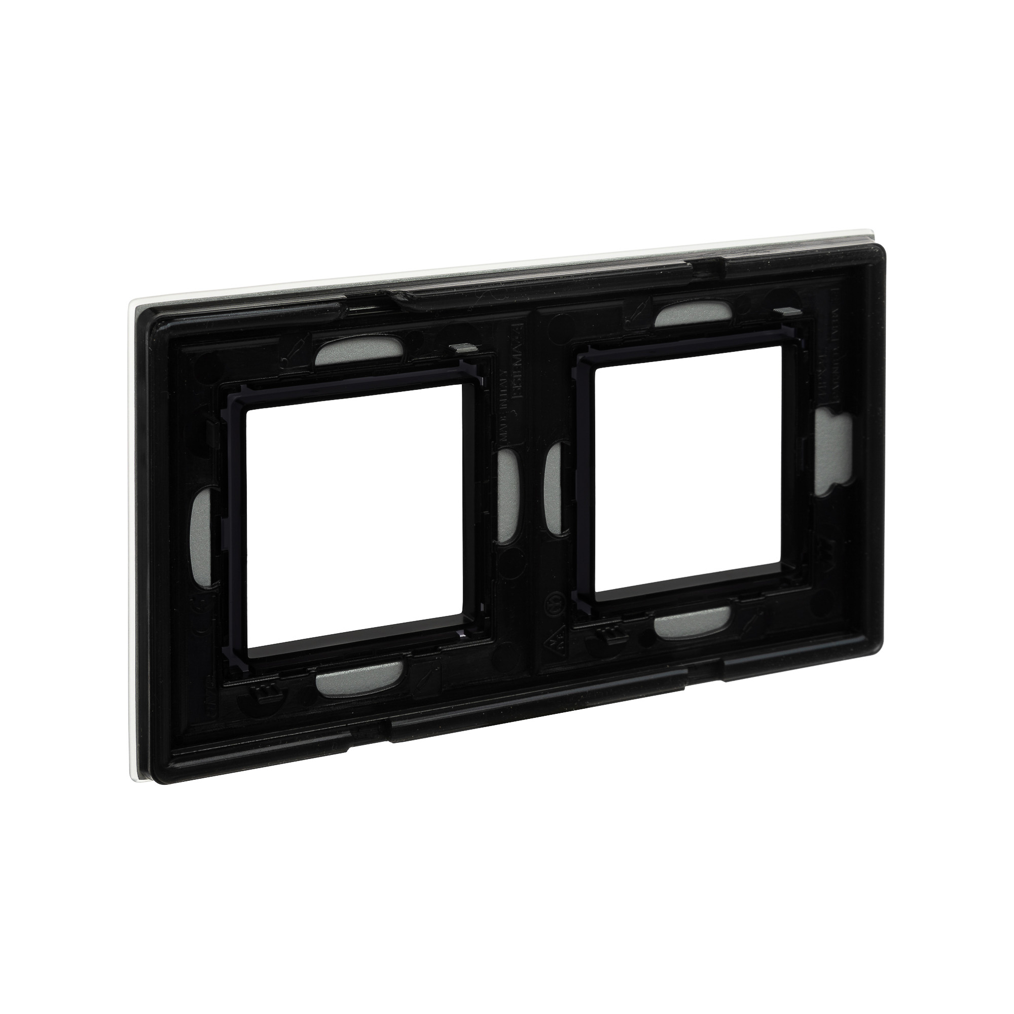 Рамка из натурального стекла, "Avanti", светло-серая, 2 поста (4 мод.)