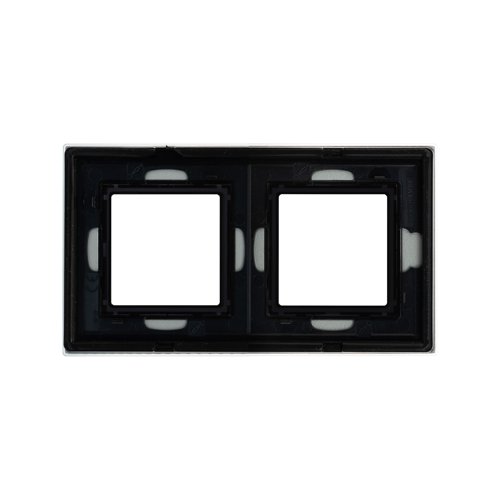 Рамка из натурального стекла, "Avanti", светло-серая, 2 поста (4 мод.)