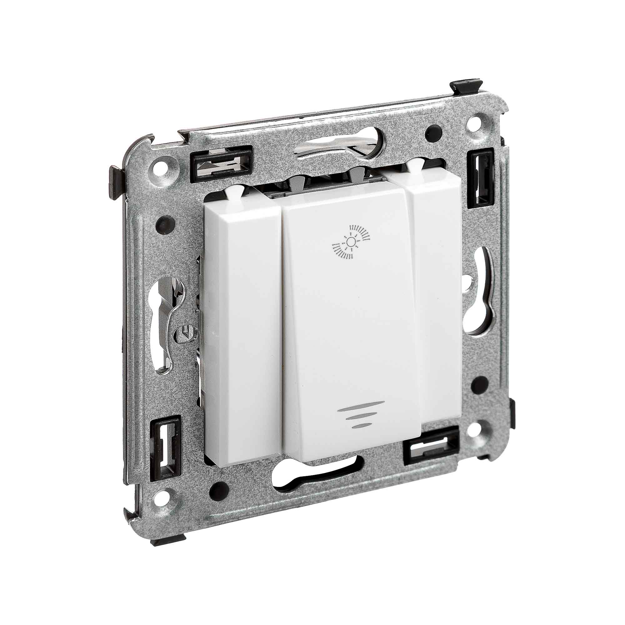 Диммер кнопочный в стену для LED ламп, "Avanti", "Белое облако"