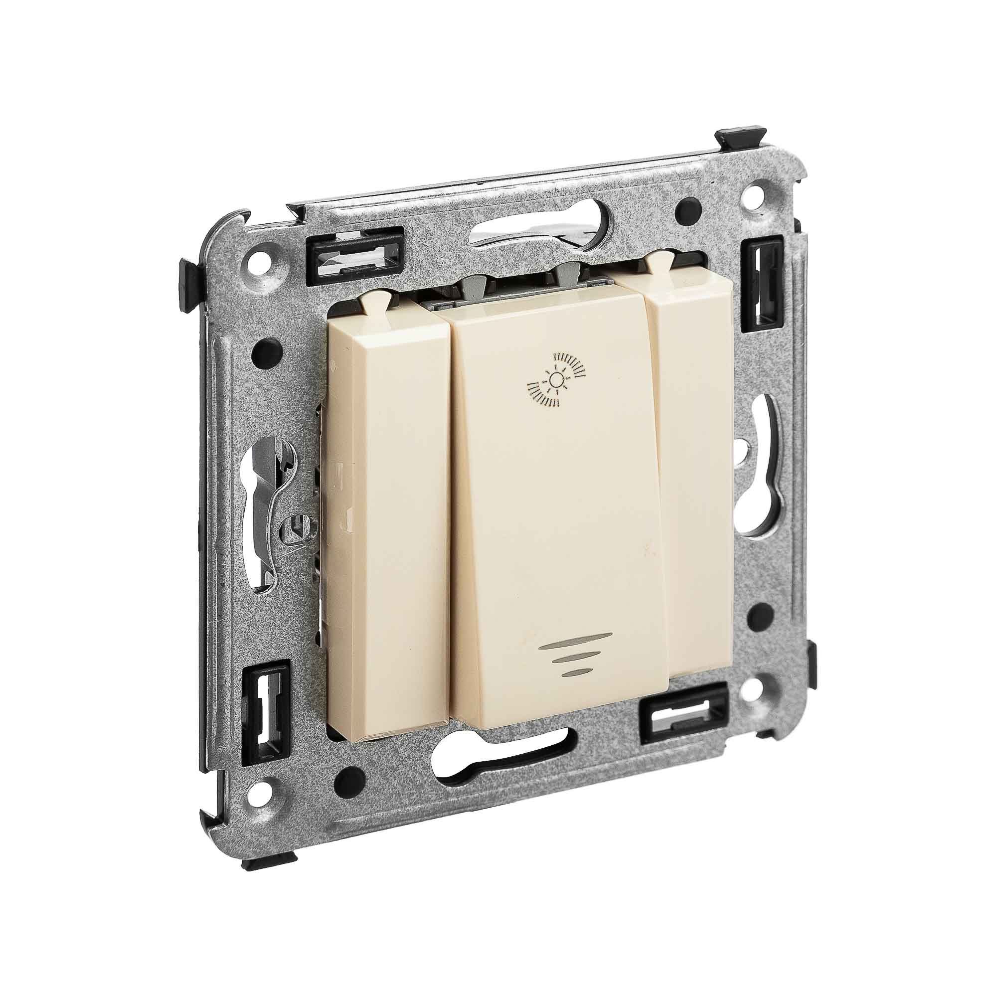 Диммер кнопочный в стену, "Avanti", "Ванильная дымка"