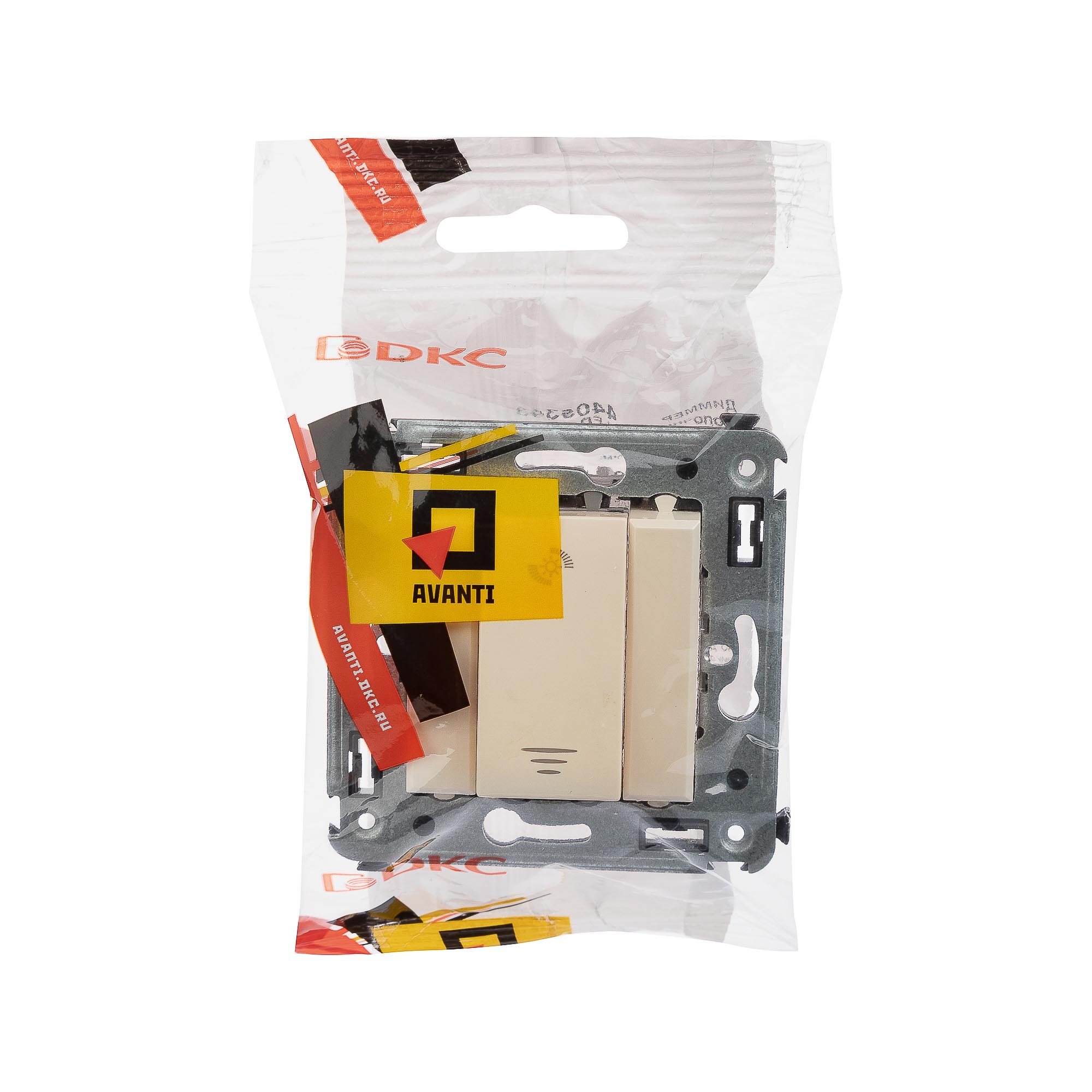 Диммер кнопочный в стену, "Avanti", "Ванильная дымка"