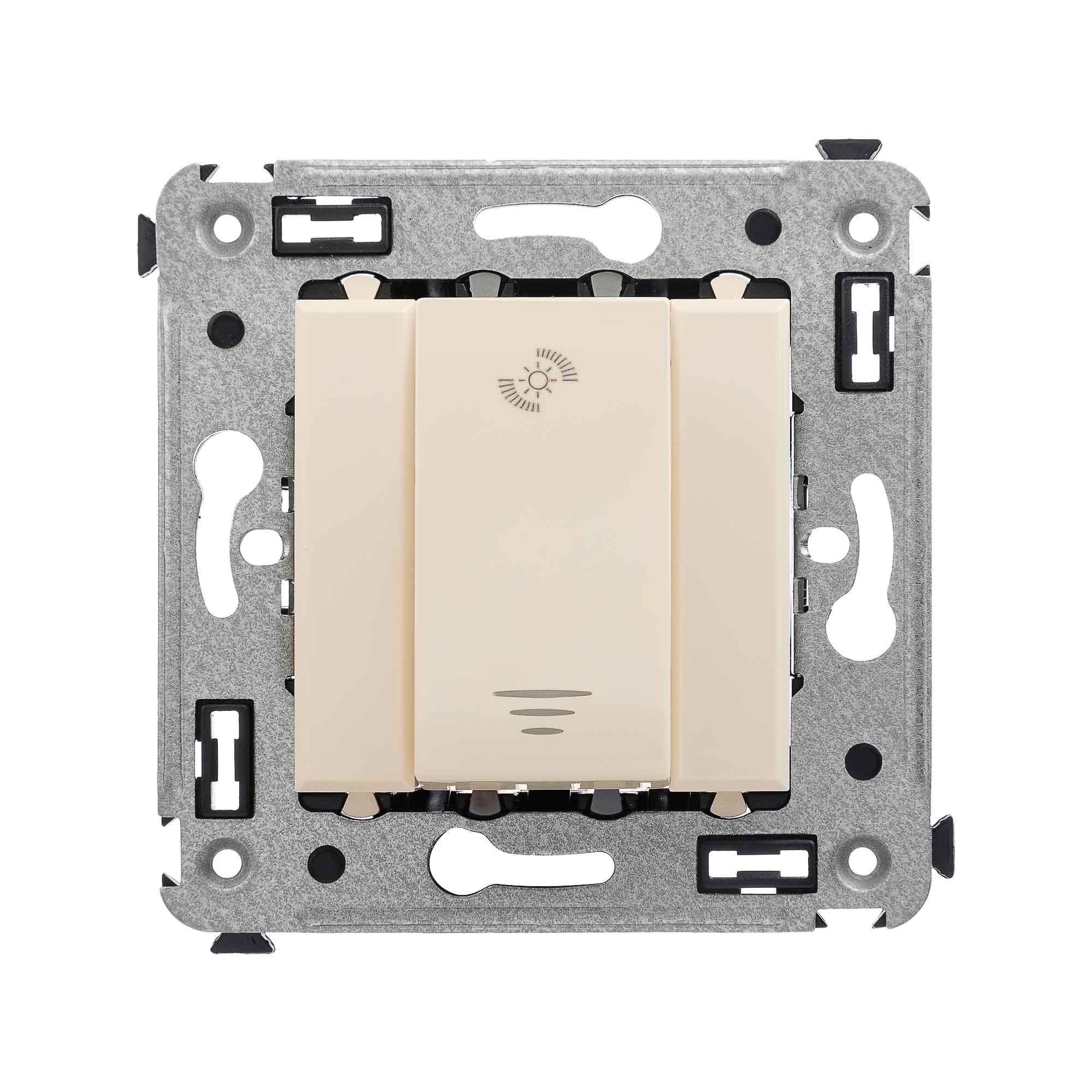 Диммер кнопочный в стену, "Avanti", "Ванильная дымка"