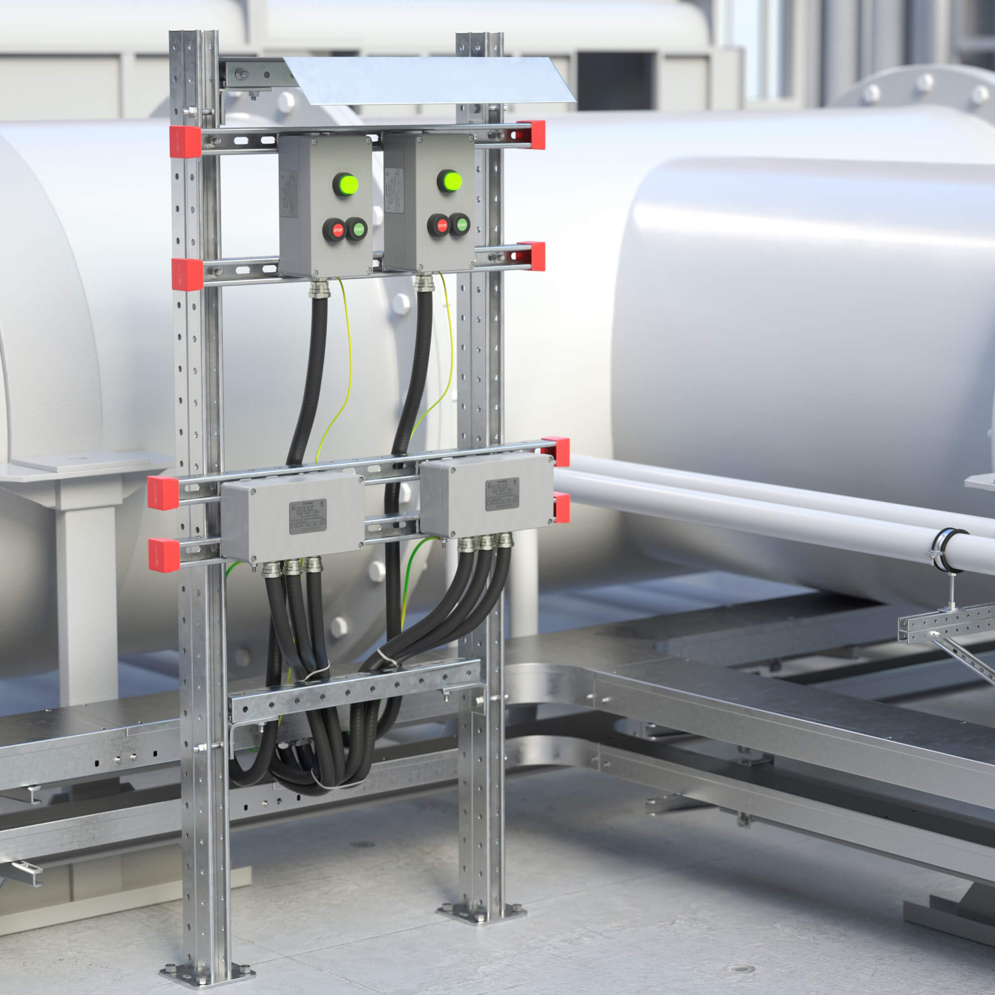 Комплект монтажных профилей на раму для крепления 2 оболочек винтами din 84 M6X40 8 шт. , горячеоцинкованный, длина 800 мм