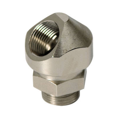 Поворотный адаптер 45° M40x1,5, IP68/IP67, никелированная латунь