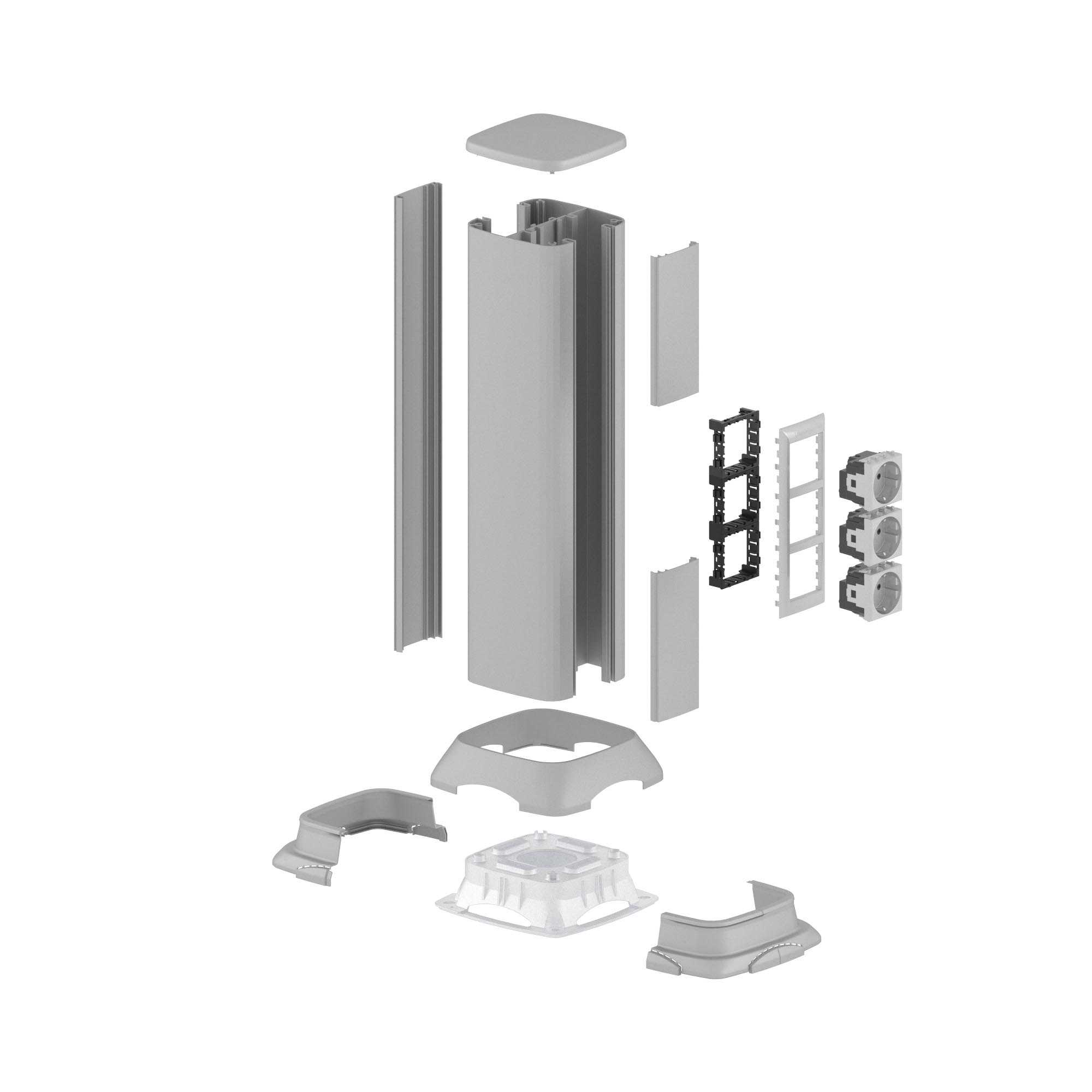 Алюминиевая колонна 0.5 м, цвет темно-серебристый металлик