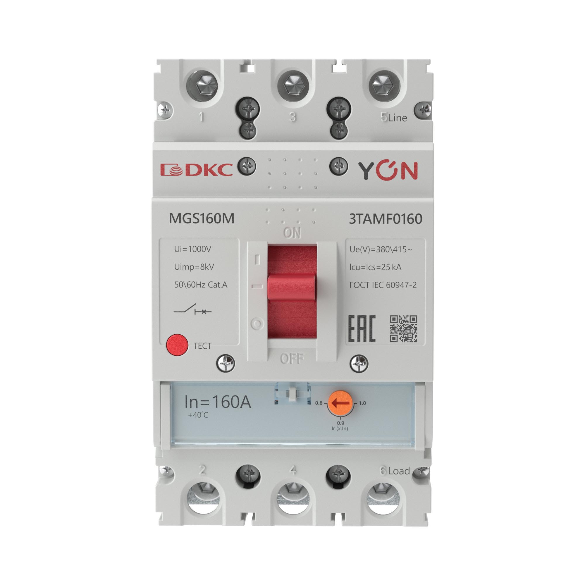Авт. выкл. YON MGS160 3P 128-160A 25kA