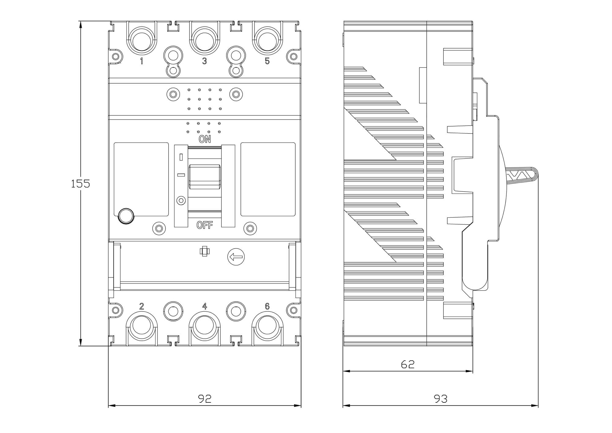 Чертеж MGS160N-3TAMF0100
