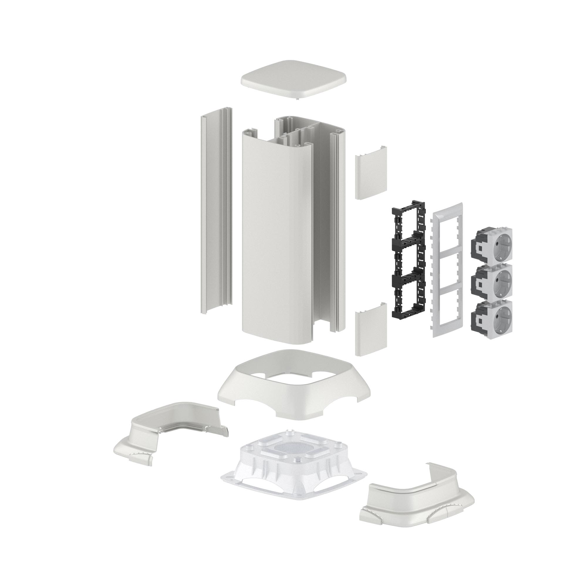 Миниколонна алюминиевая 0,35 м, цвет светло-серебристый металлик