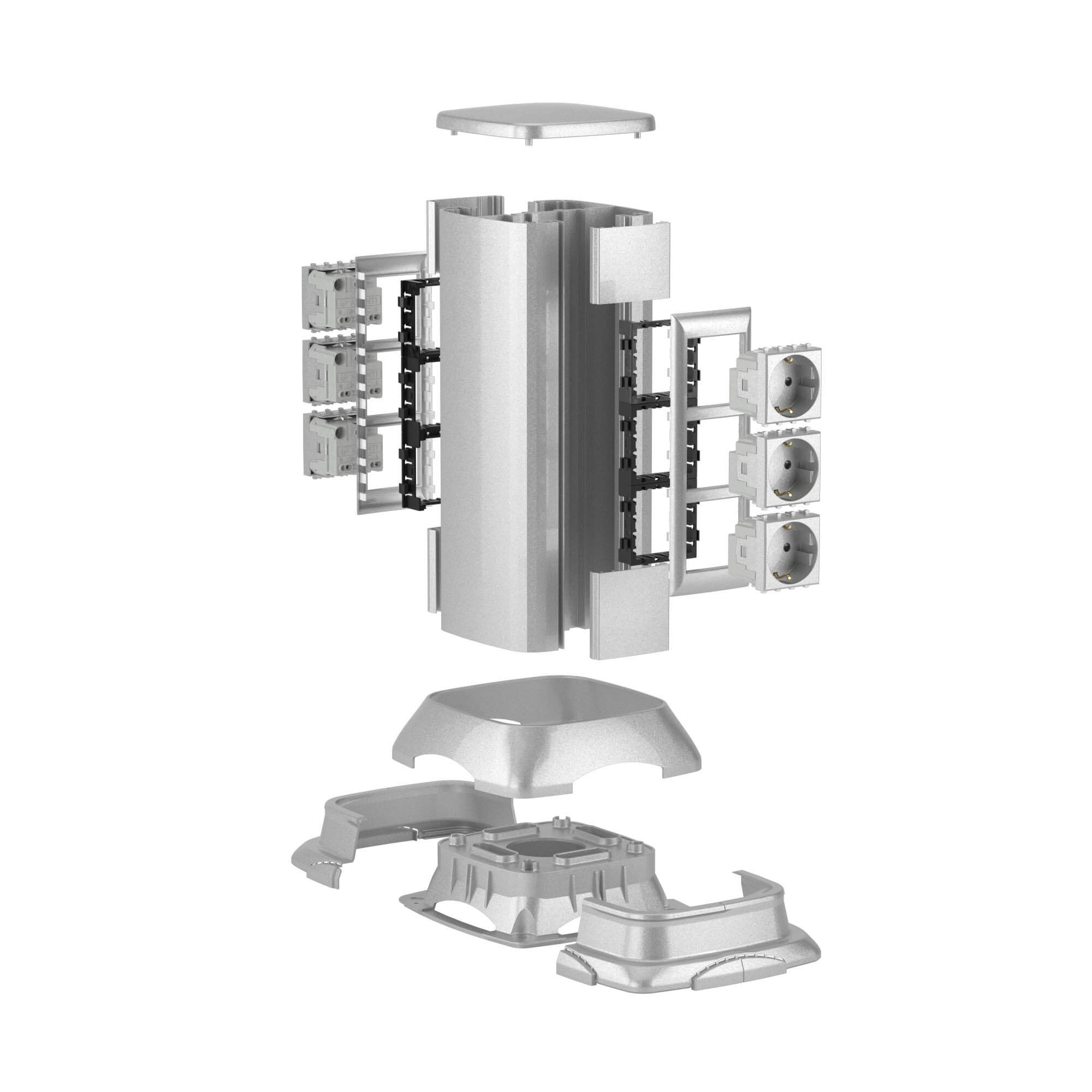 Миниколонна алюминиевая 0,35 м, цвет светло-серебристый металлик
