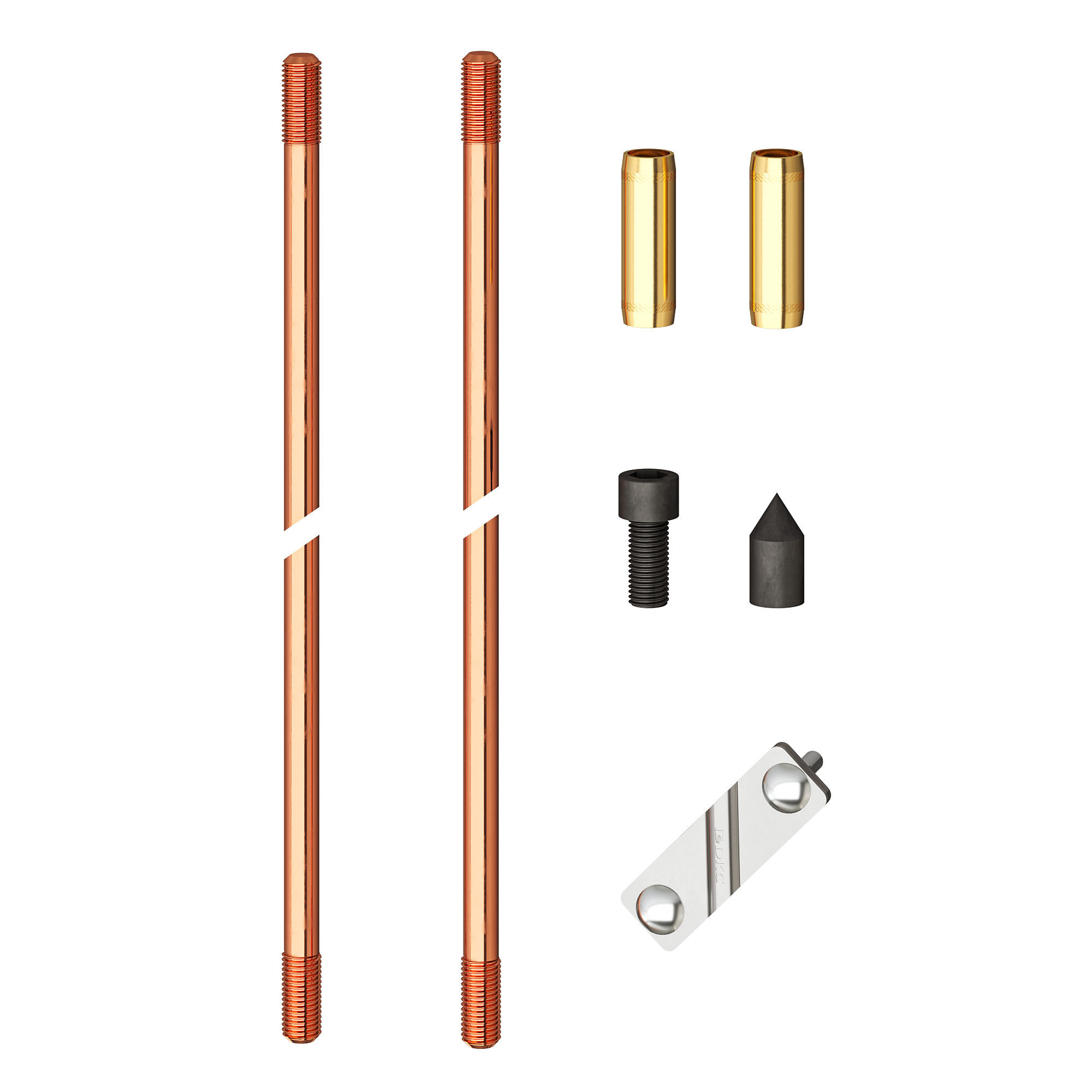 Комплект вертикального заземлителя 3 м, D14.2 мм, омеднённая сталь