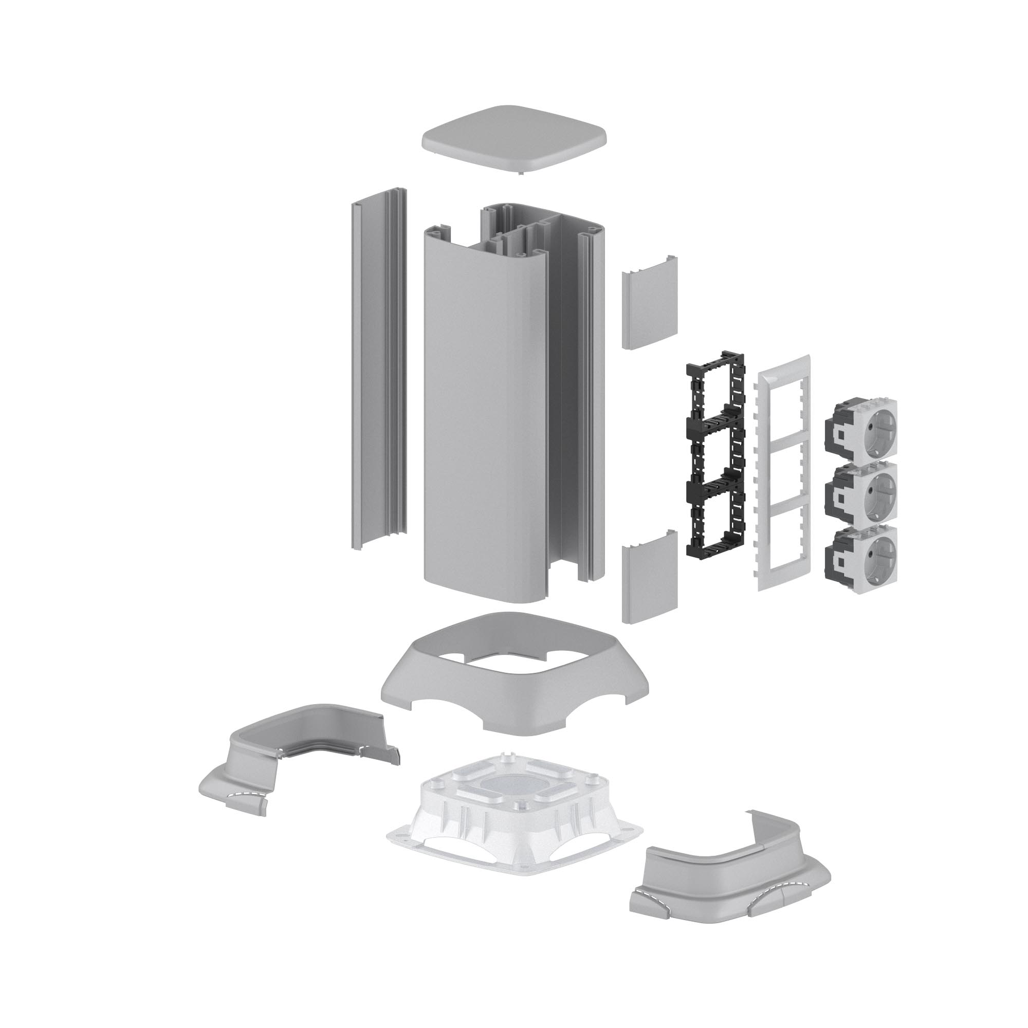 Миниколонна алюминиевая 0,35 м, цвет темно-серебристый металлик