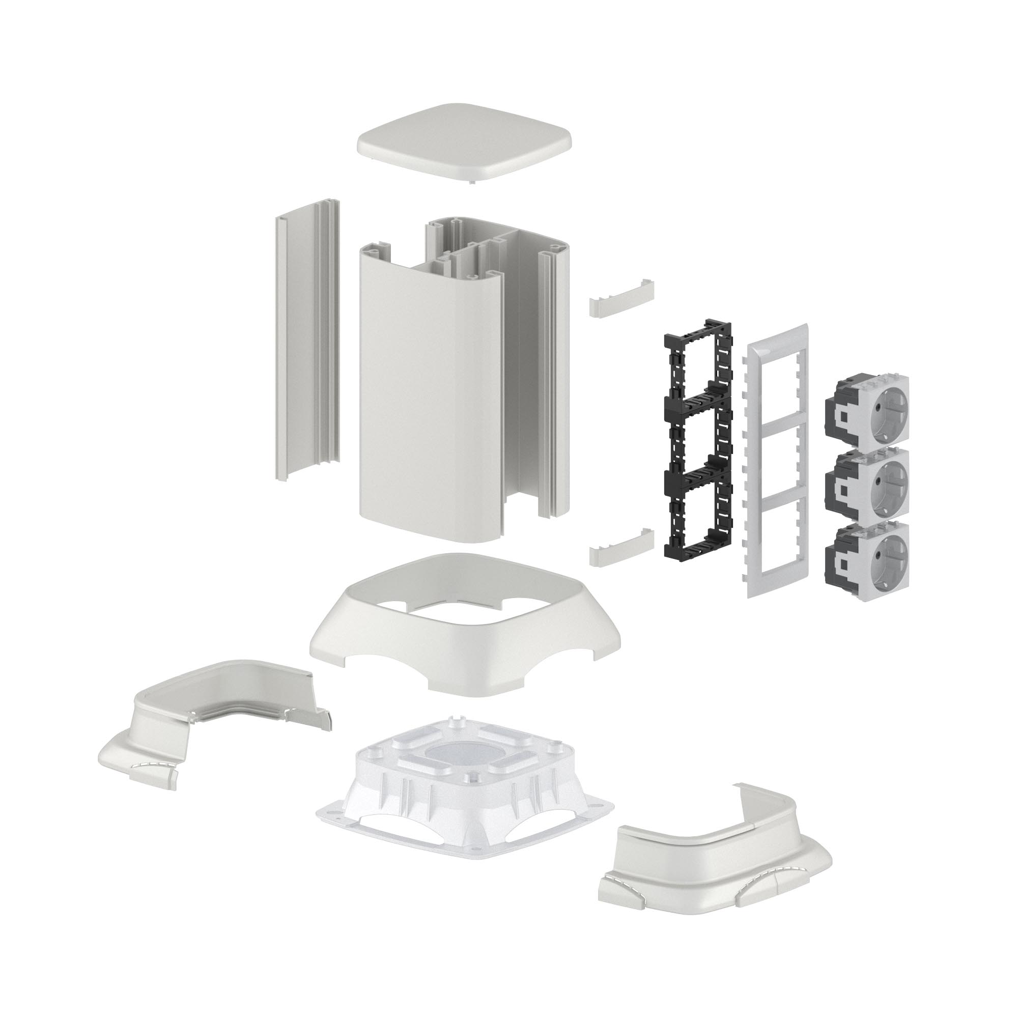 Миниколонна алюминиевая 0,25 м, цвет светло-серебристый металлик