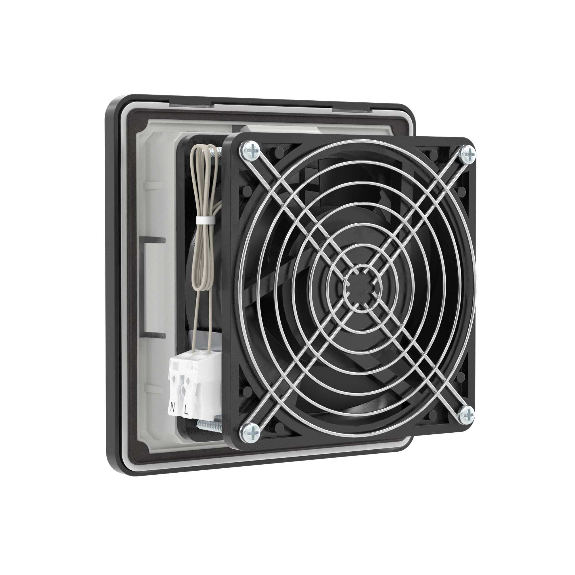 Вентилятор с фильтром RV 50 м3/ч, 24 В DC, 150x150 мм, IP54, RAL9005