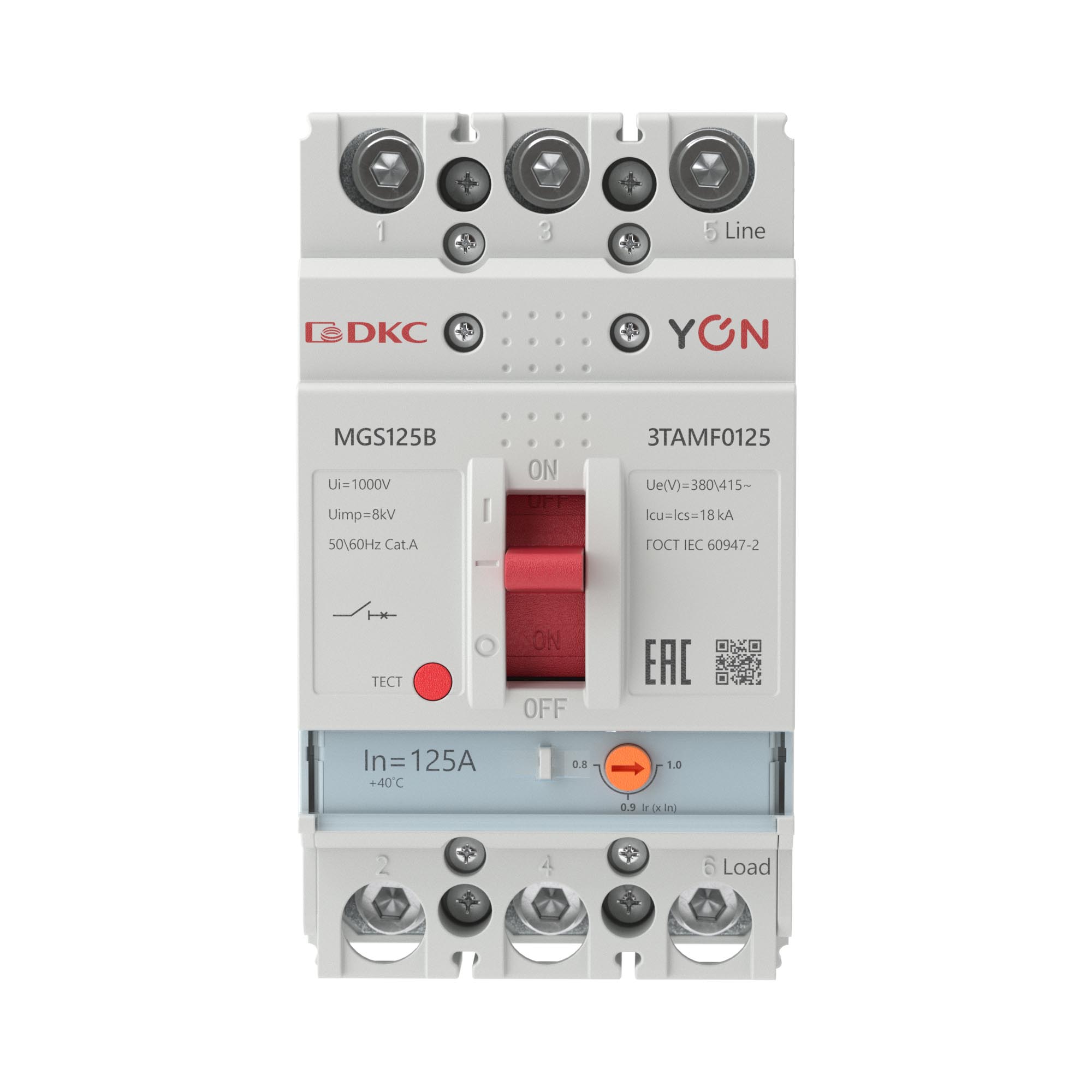 Авт. выкл. YON MGS125 3P 100-125A 18kA