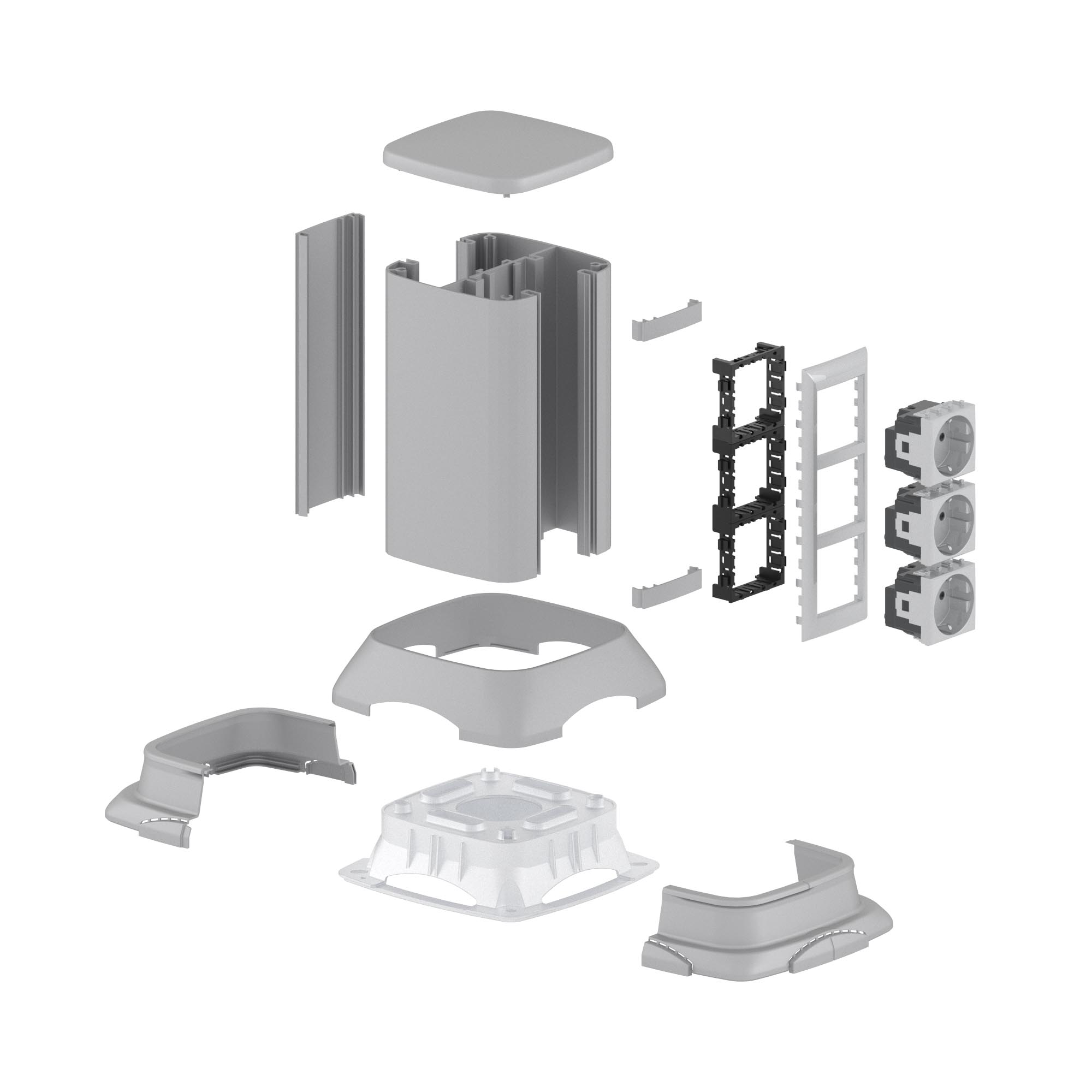 Миниколонна алюминиевая, 0.25м, цвет темно-серебристый металлик