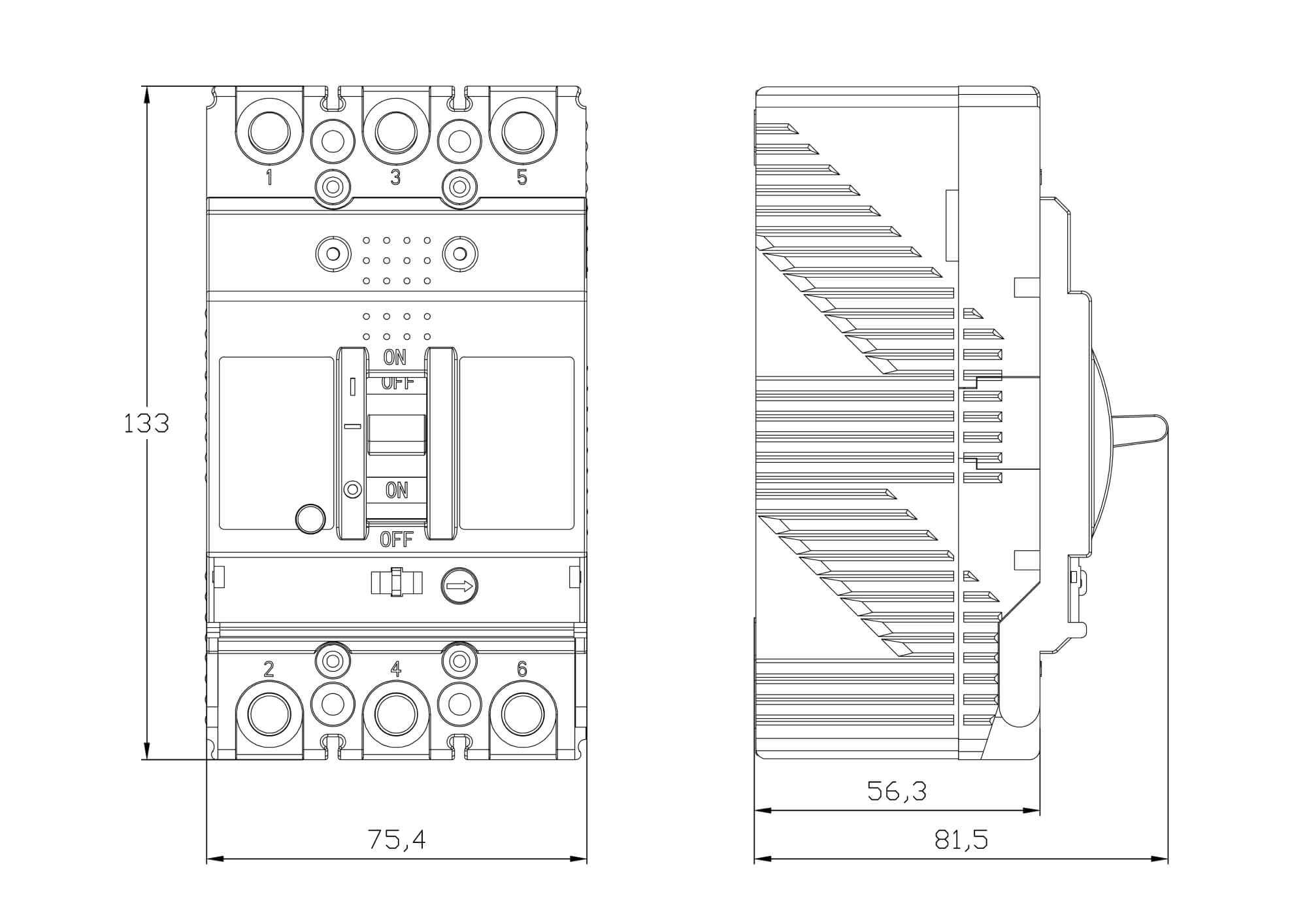 Чертеж MGS125B-3TAMF0080