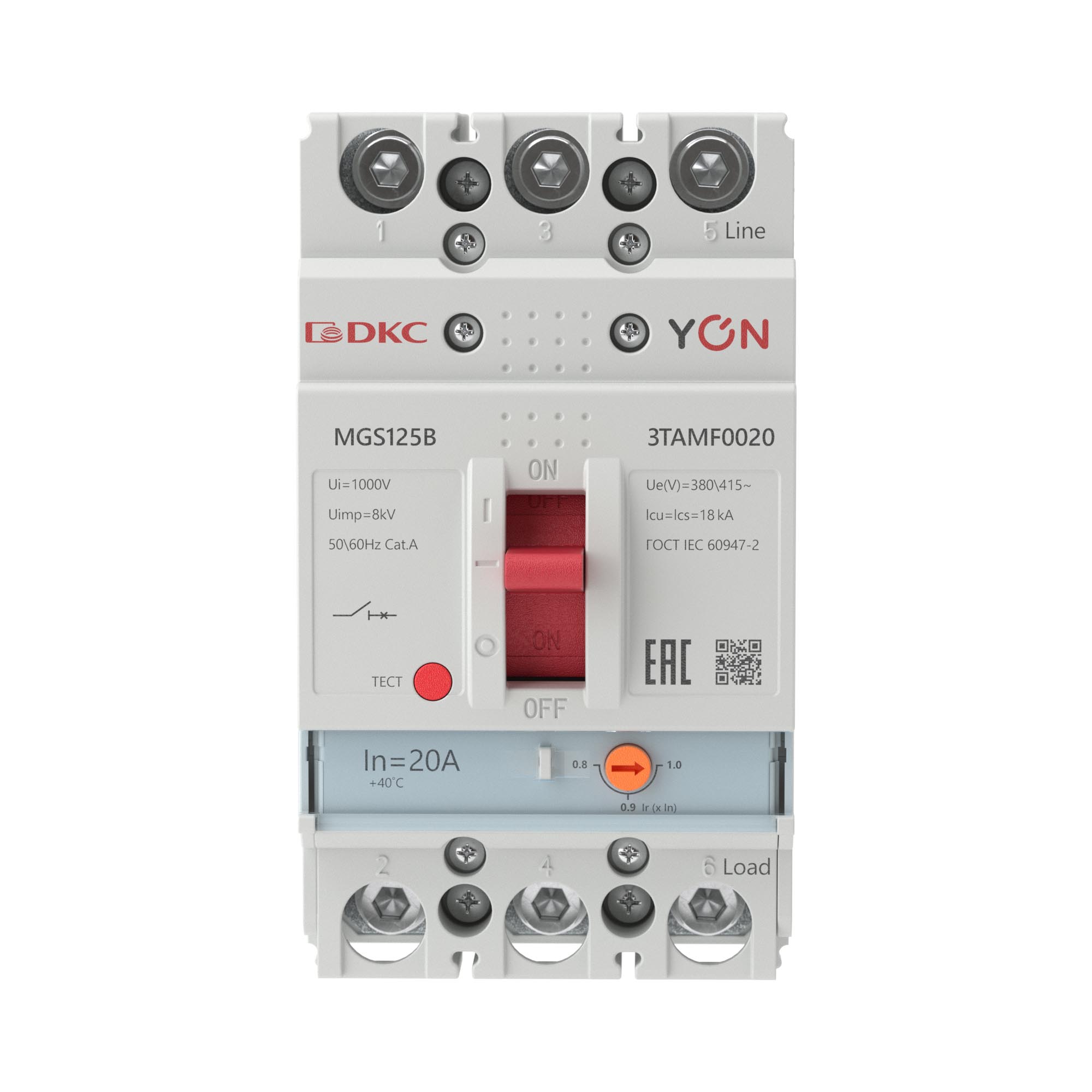 Авт. выкл. YON MGS125 3P 16-20A 18kA