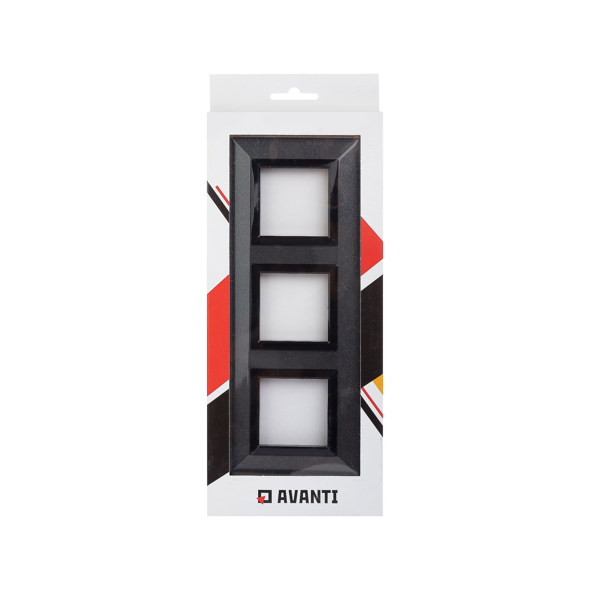 Рамка из металла, "Avanti", темно-серая, 3 поста (6 мод.)