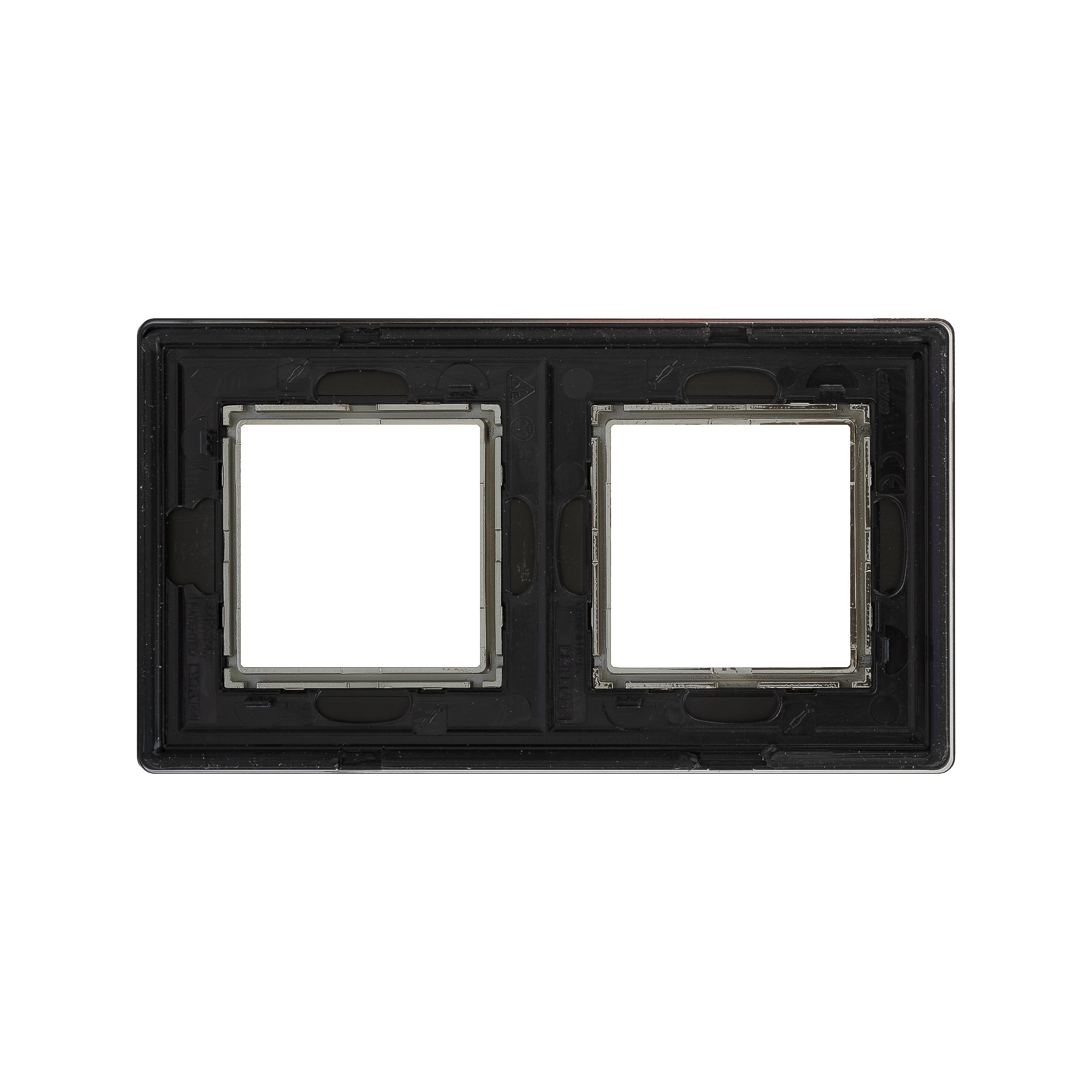 Рамка из алюминия, "Avanti", черная, 2 поста (4 мод.)