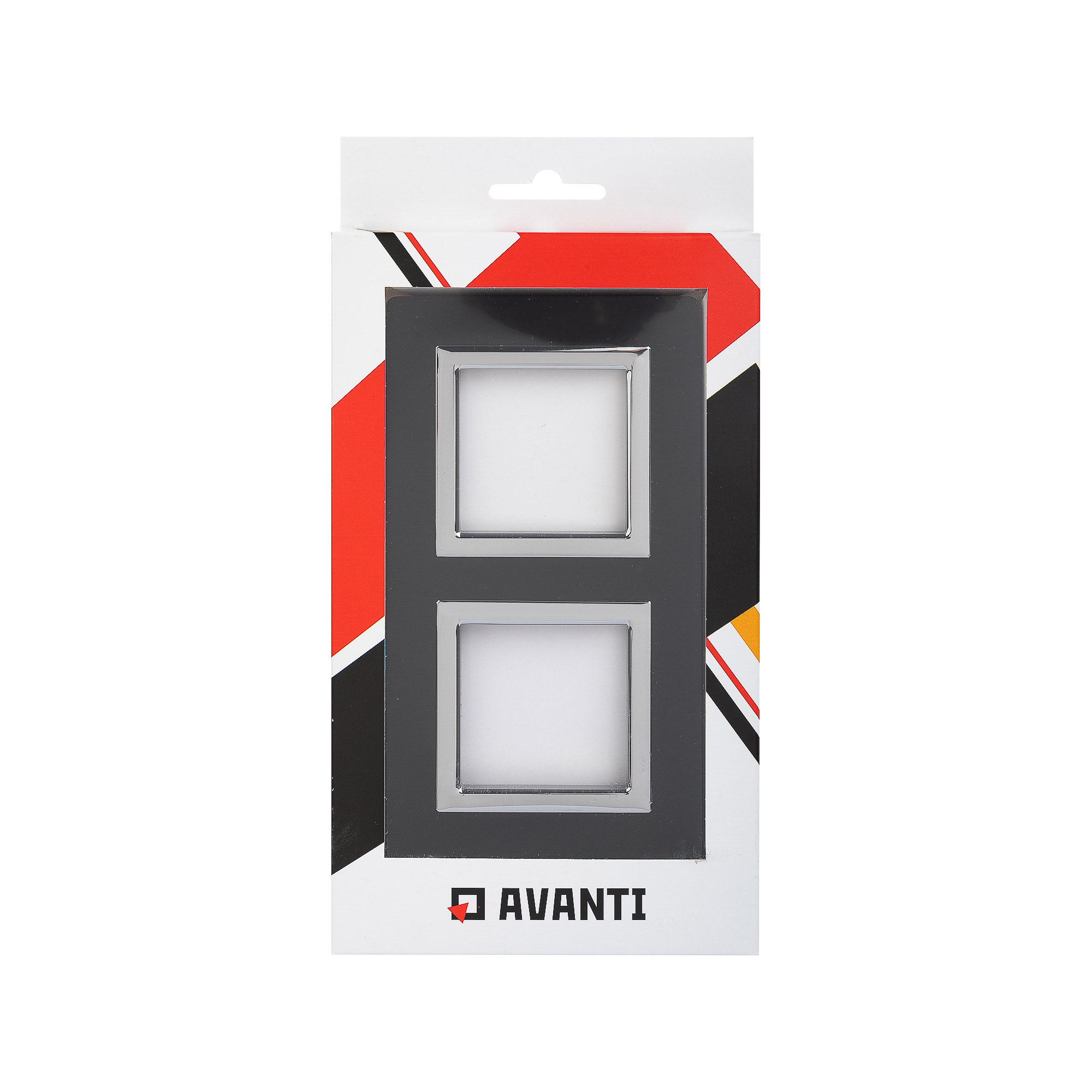 Рамка из алюминия, "Avanti", черная, 2 поста (4 мод.)