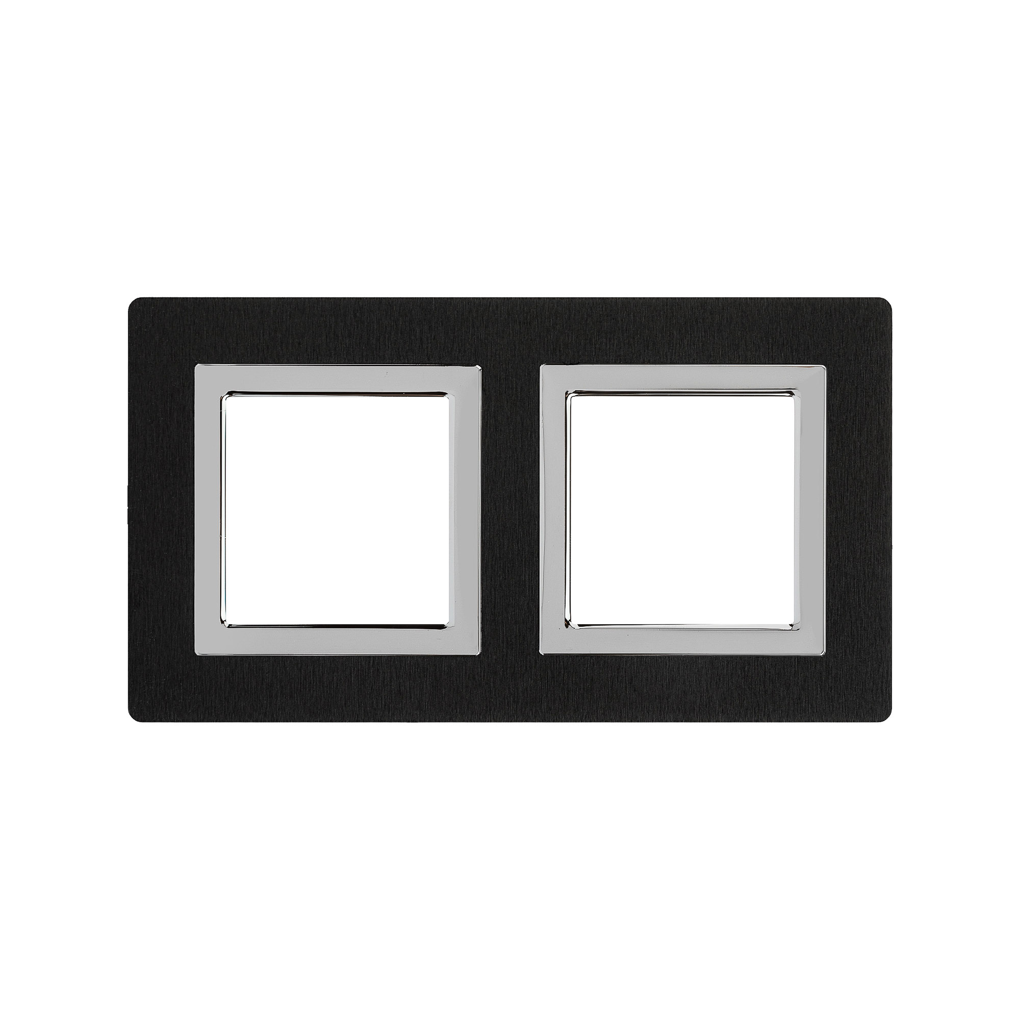 Рамка из алюминия, "Avanti", черная, 2 поста (4 мод.)