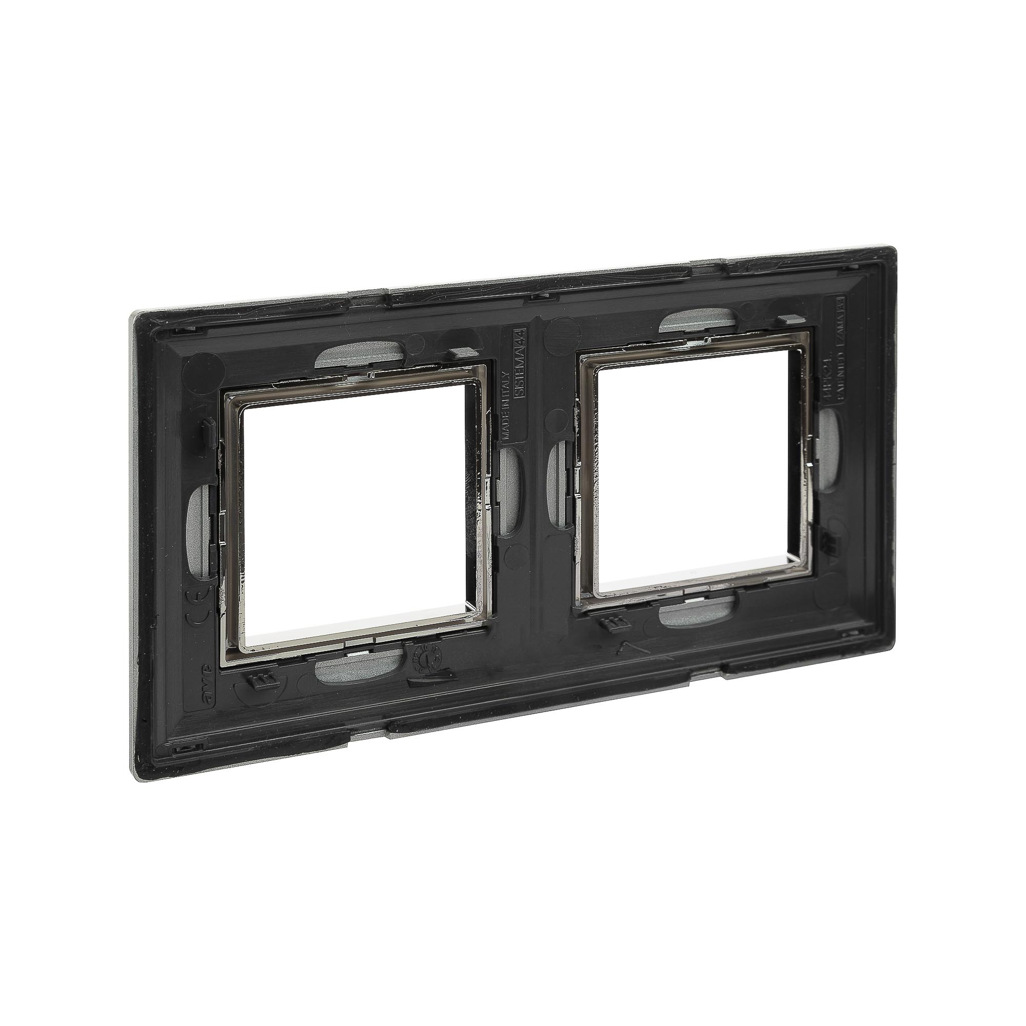 Рамка из металла, "Avanti", светло-серебристая, 2 поста (4 мод.)